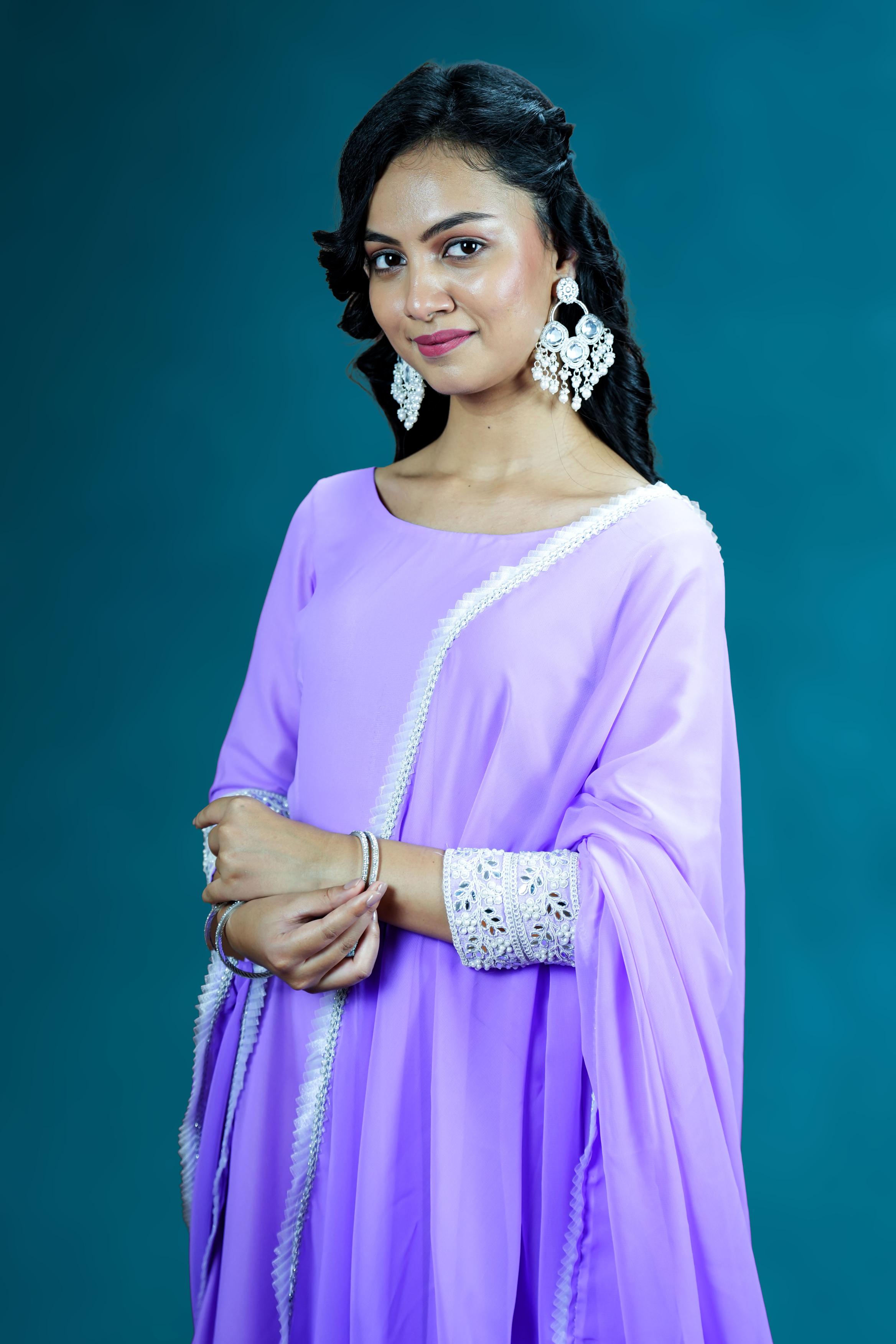 Lavender Elegance Anarkali Set