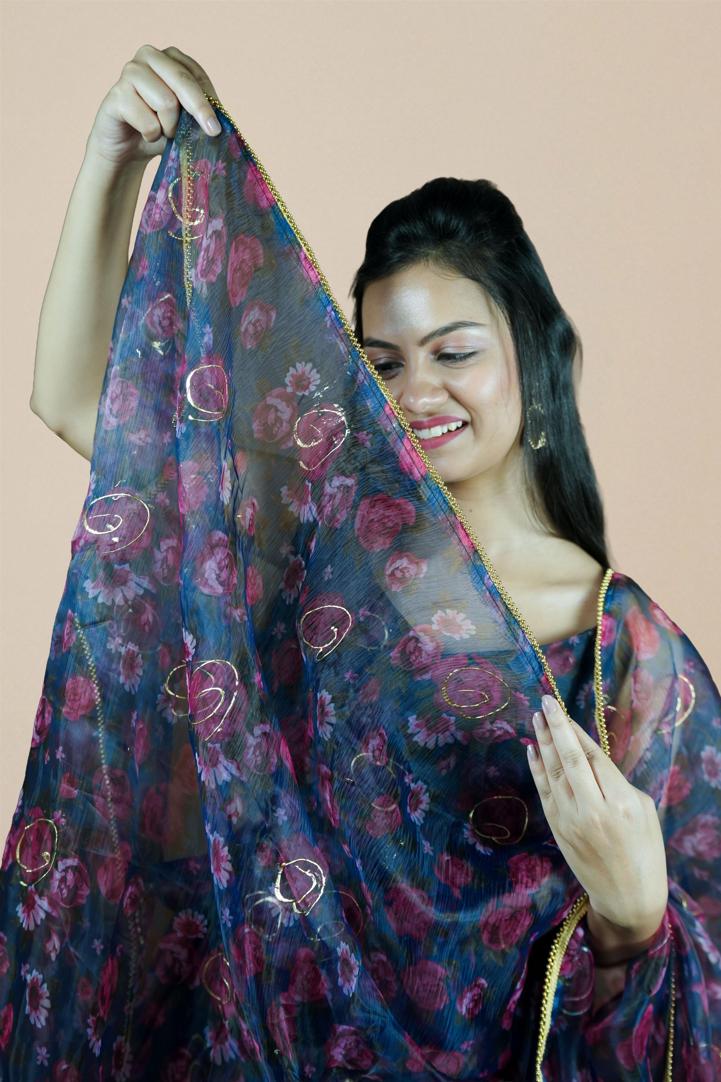 Midnight Rose Organza Gown Set