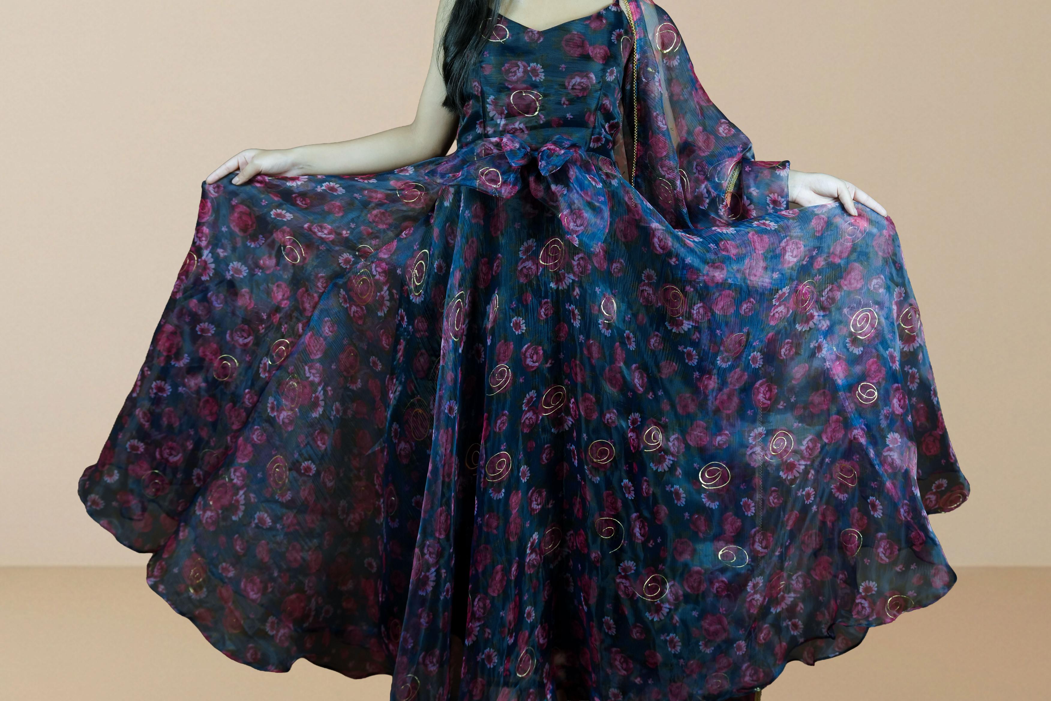 Midnight Rose Organza Gown Set