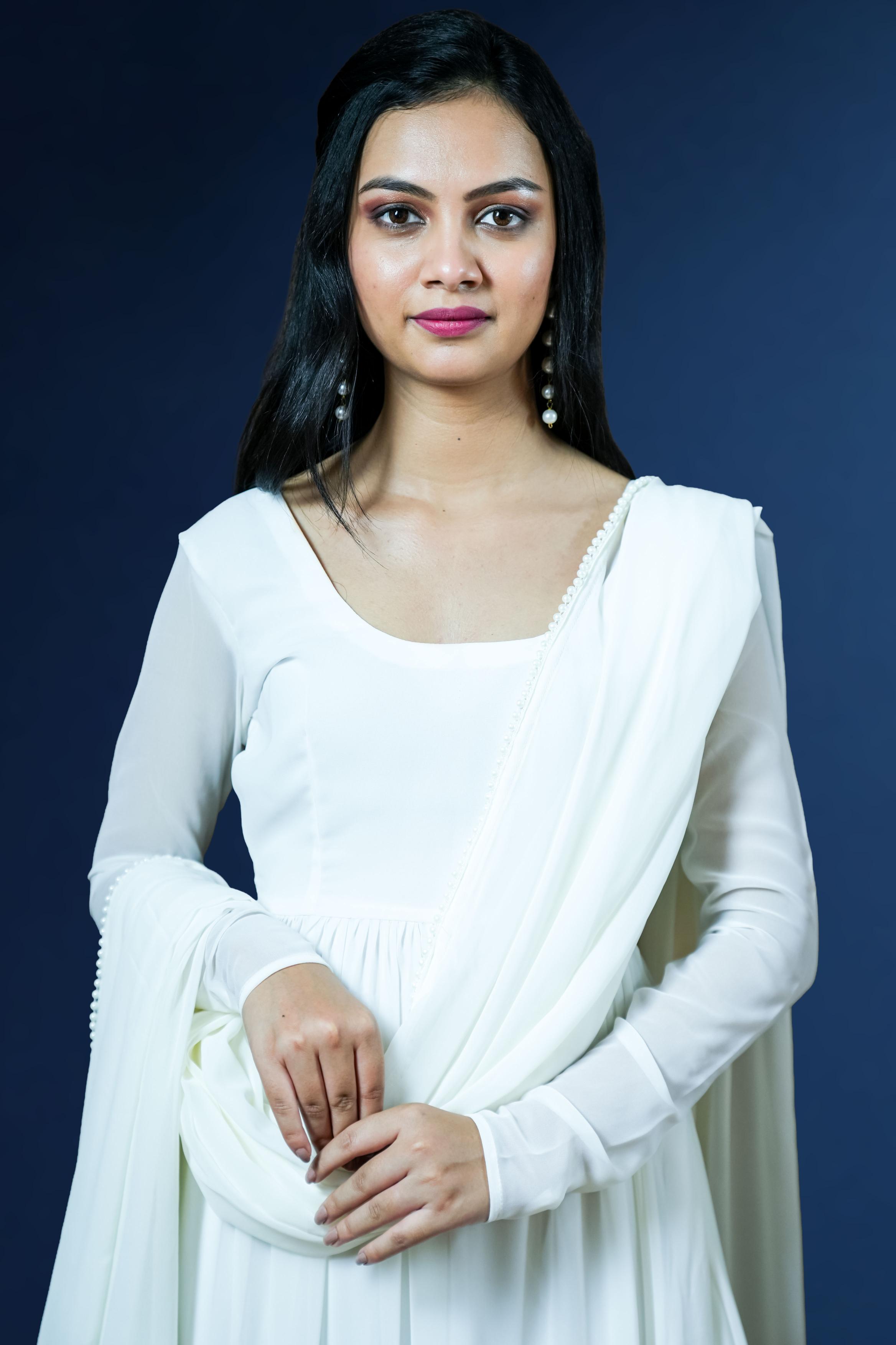Pure Ivory White Anarkali Set
