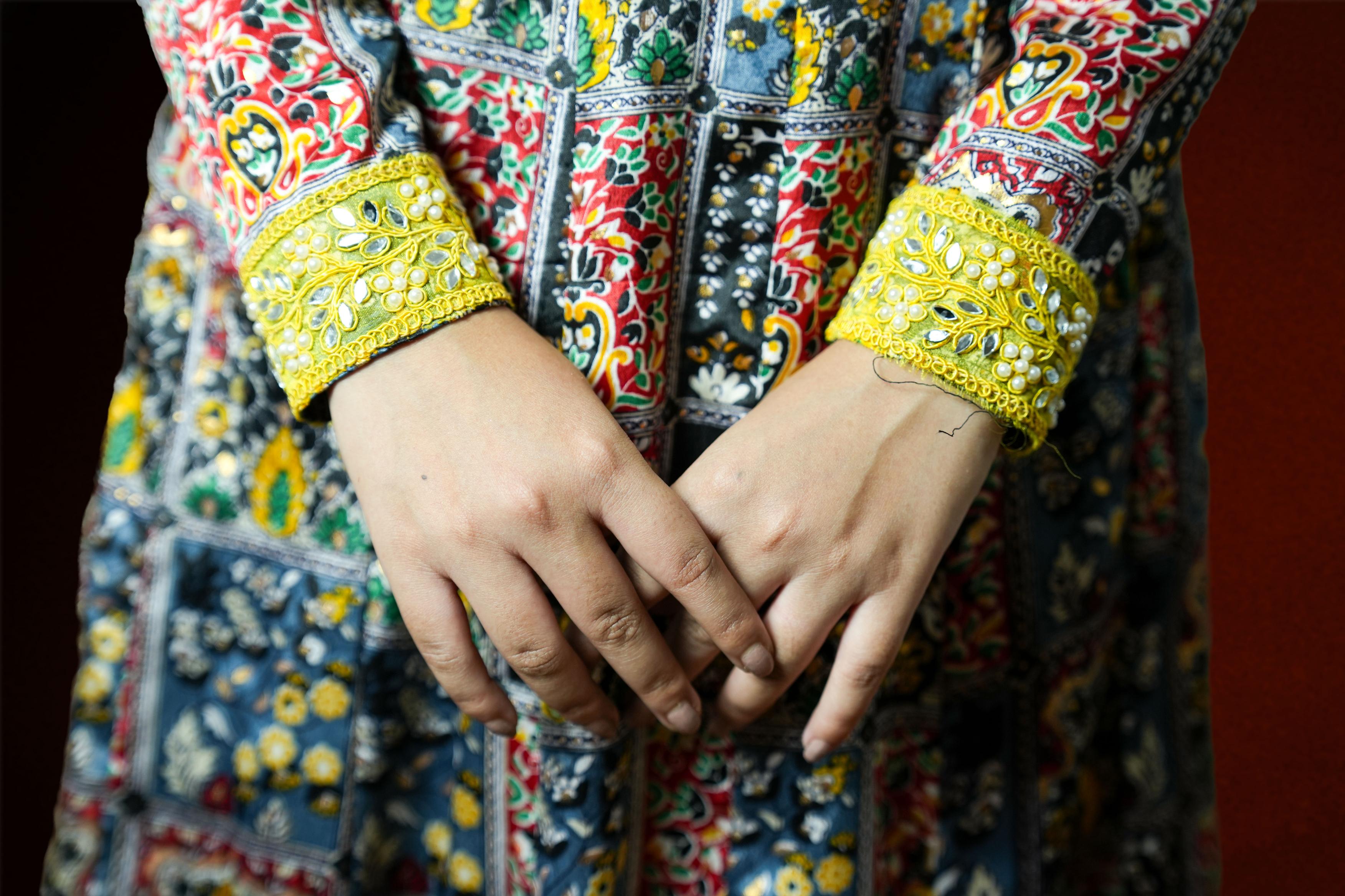 Multicolour Printed Anarkali with Yellow Dupatta