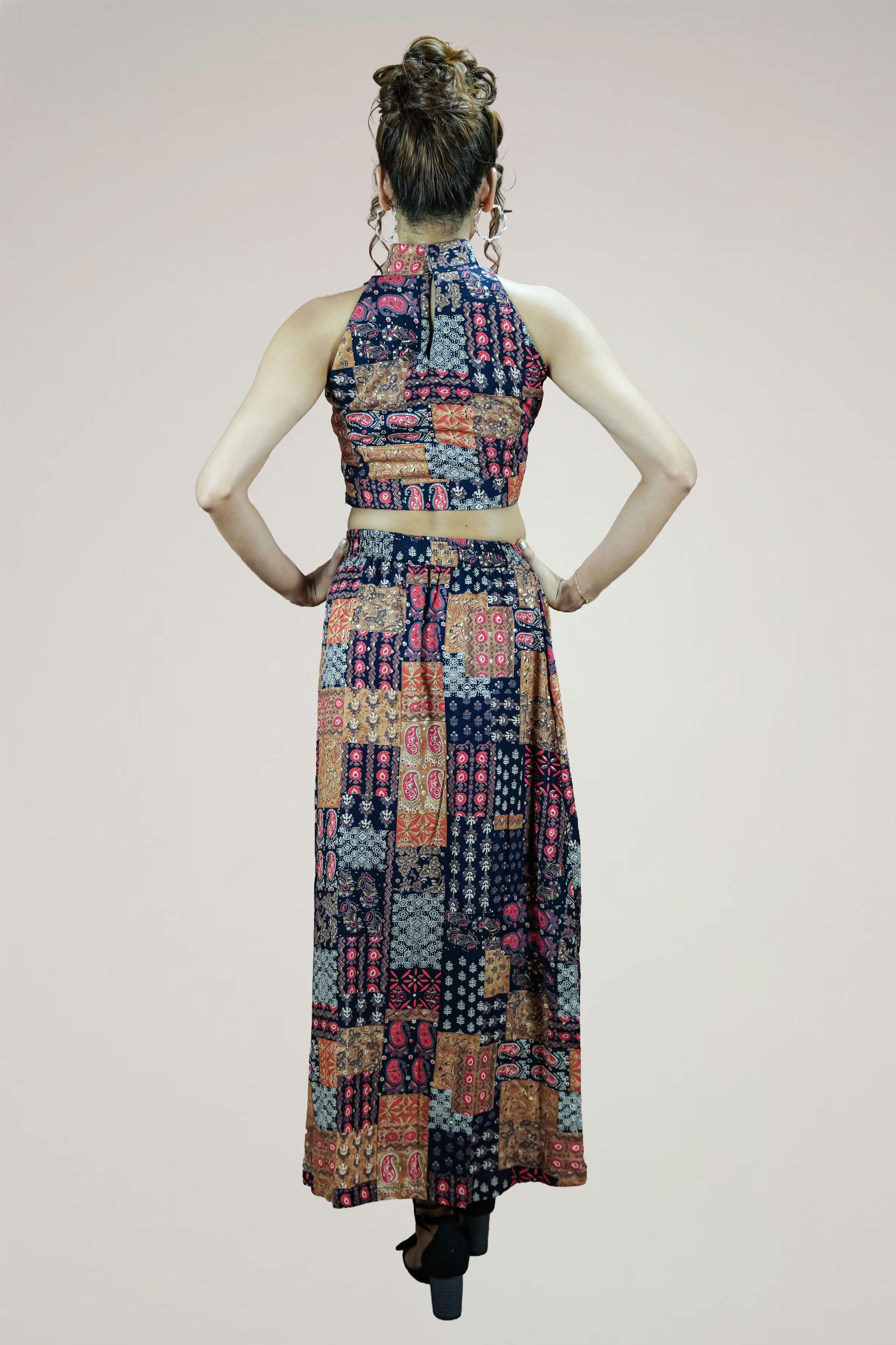 Crop Top & Maxi Skirt Co-ord Set