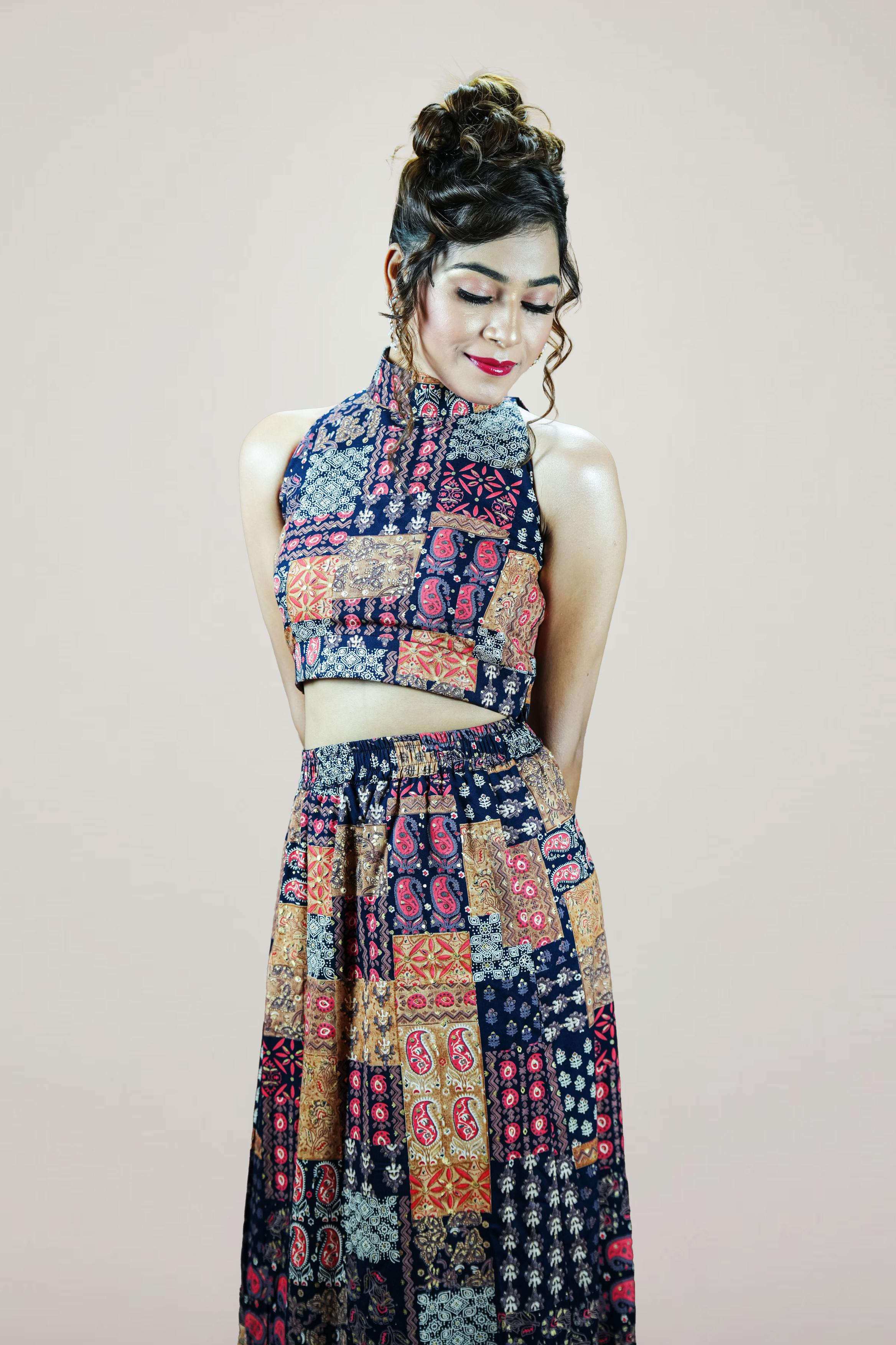 Crop Top & Maxi Skirt Co-ord Set