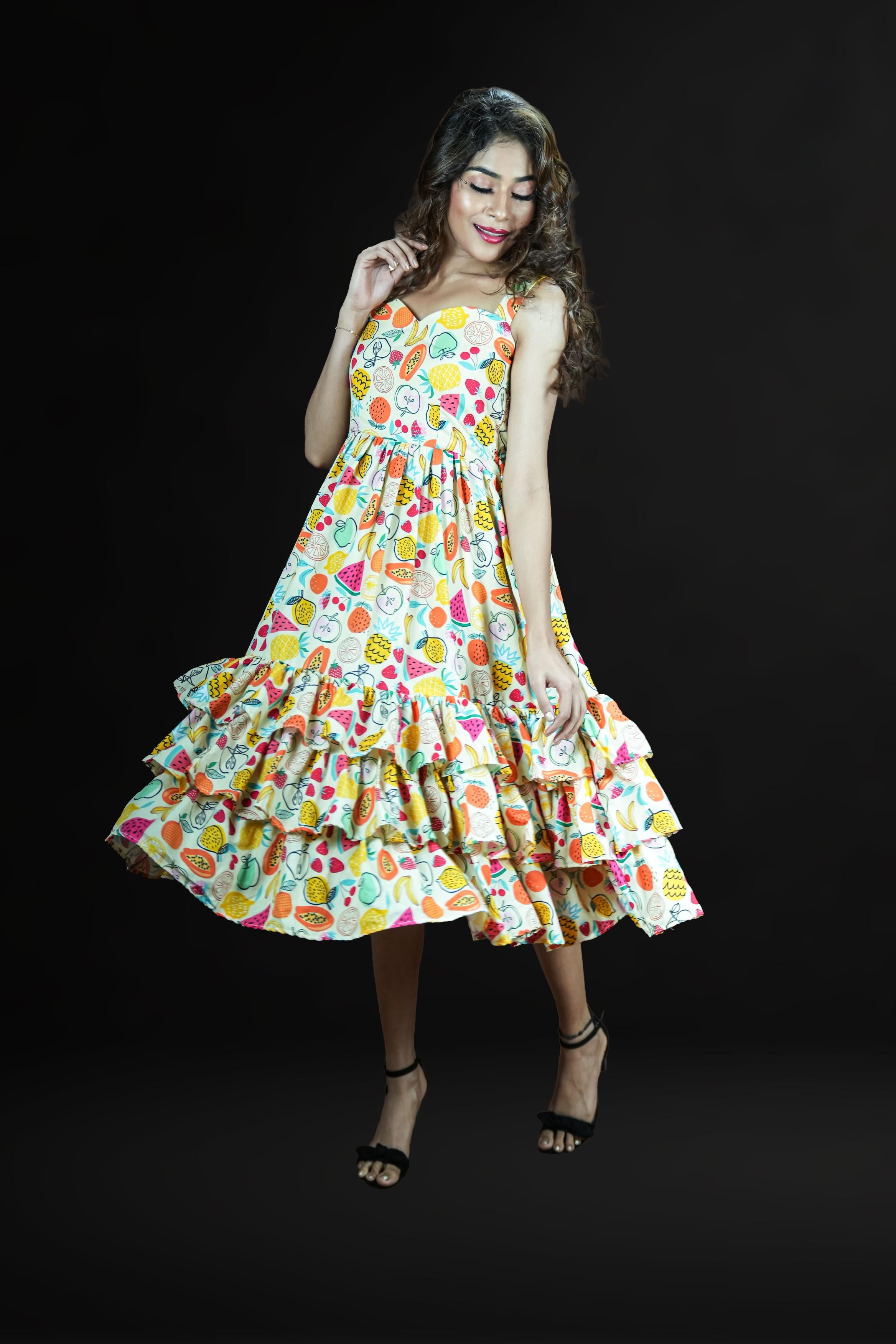 Tropical Fiesta Ruffle Hem Sundress