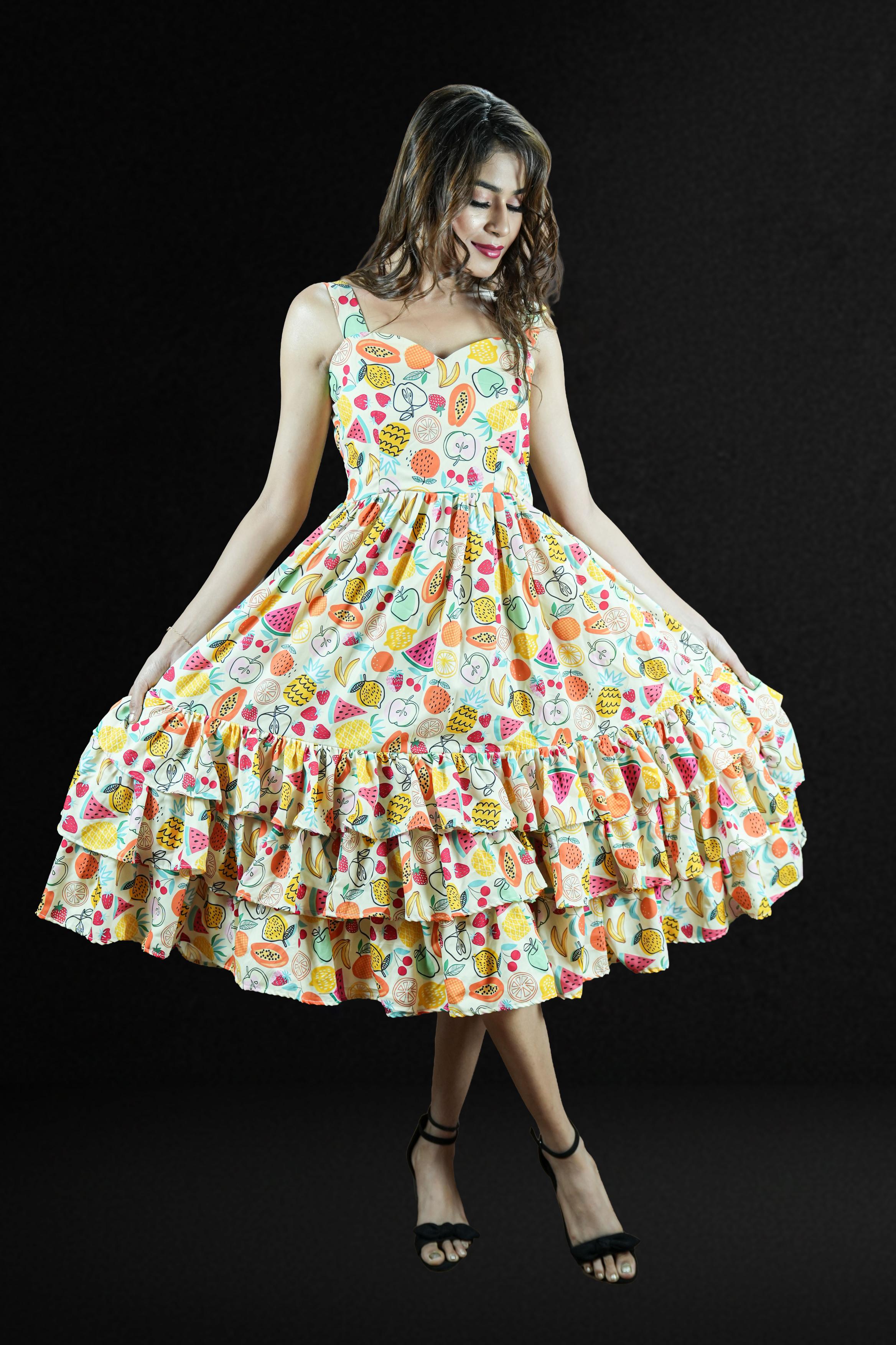 Tropical Fiesta Ruffle Hem Sundress