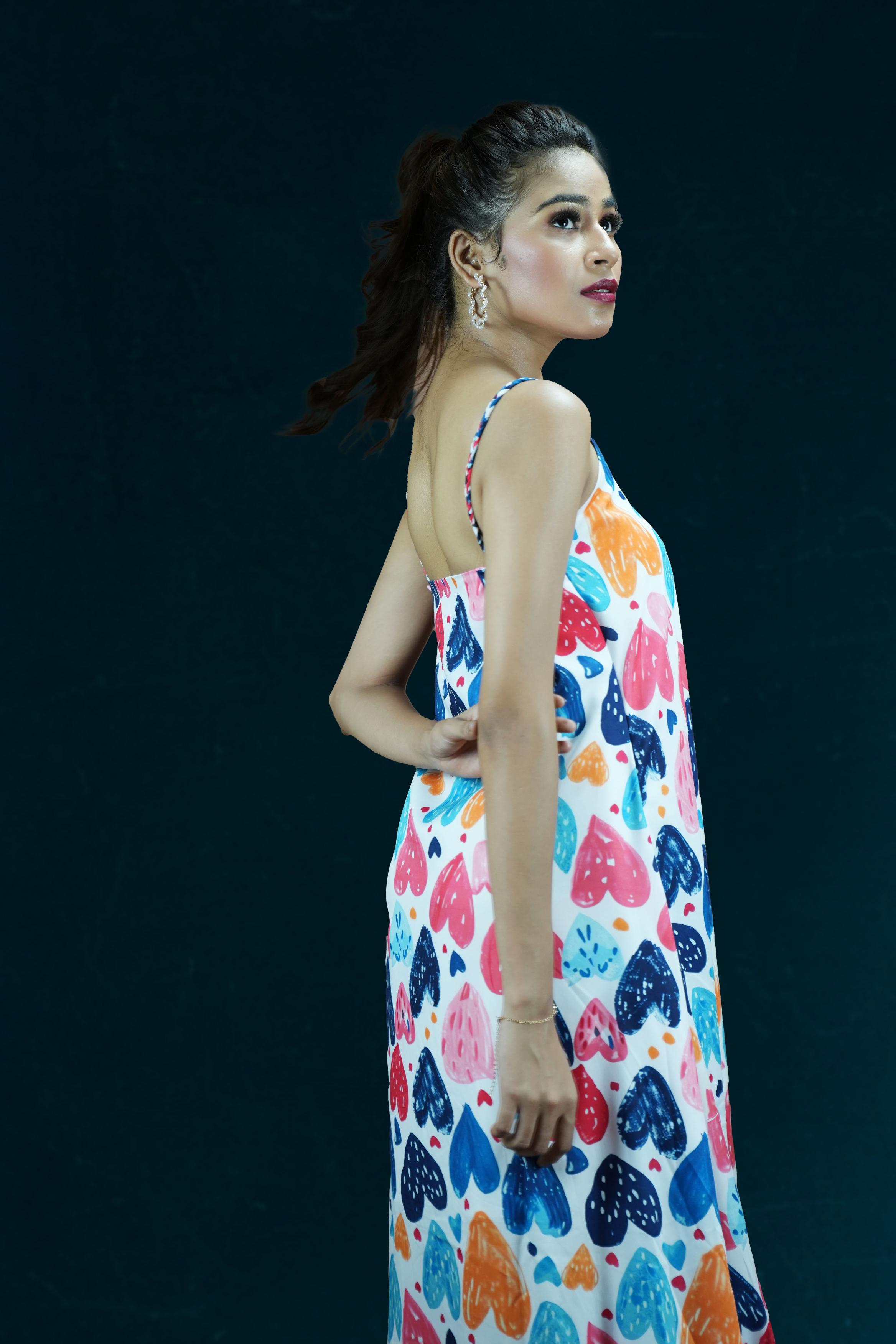 Candy Heart Spaghetti Strap Maxi Dress