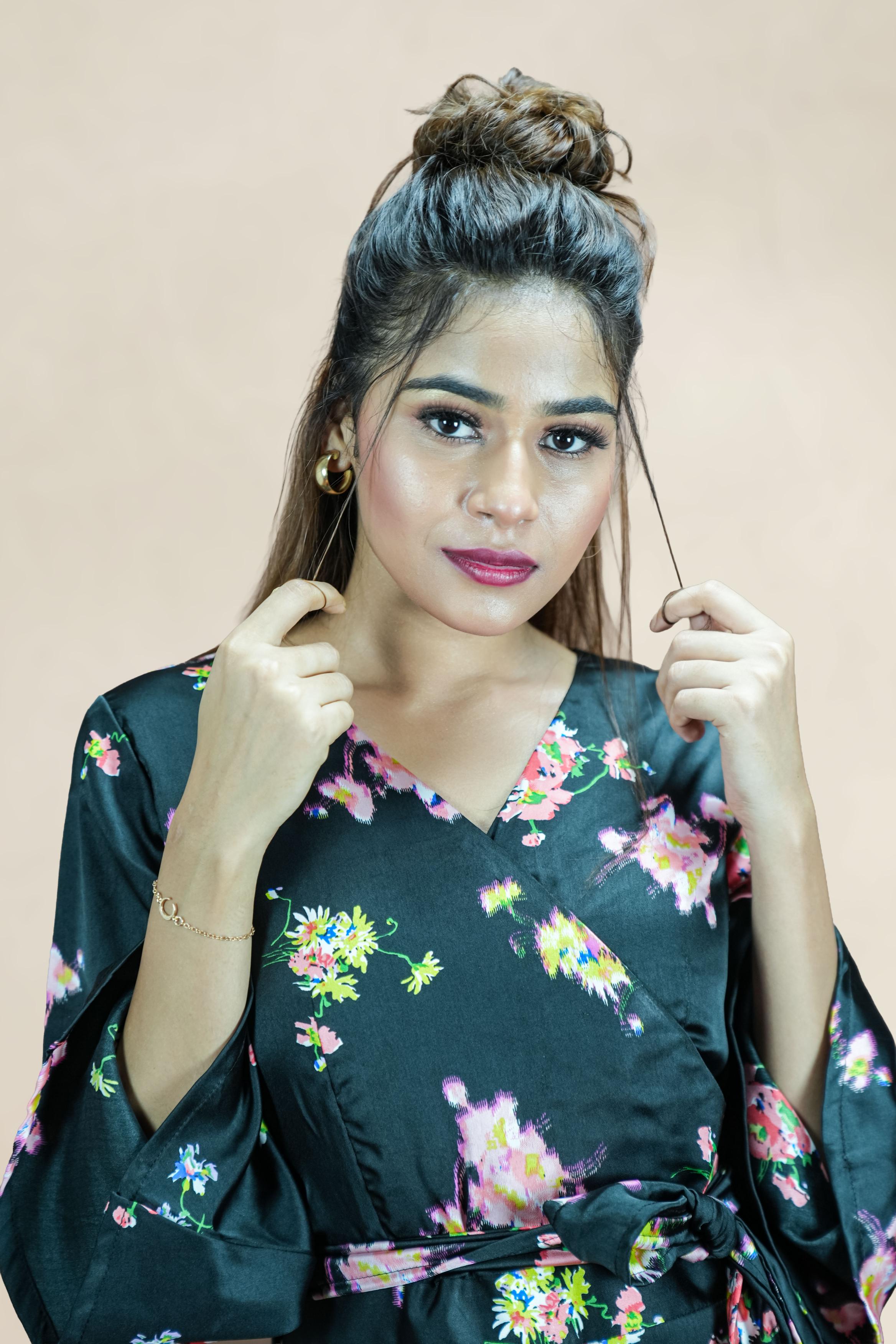 Midnight Bloom Satin Co-ord Set
