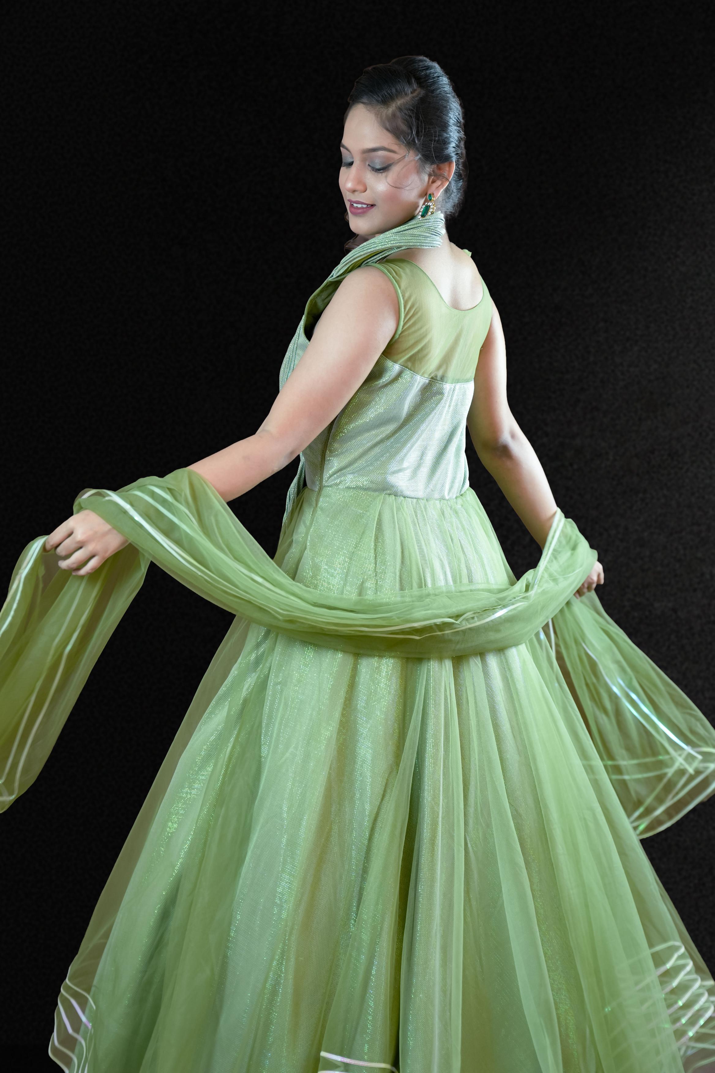 Leafy Glam Shimmery Gown