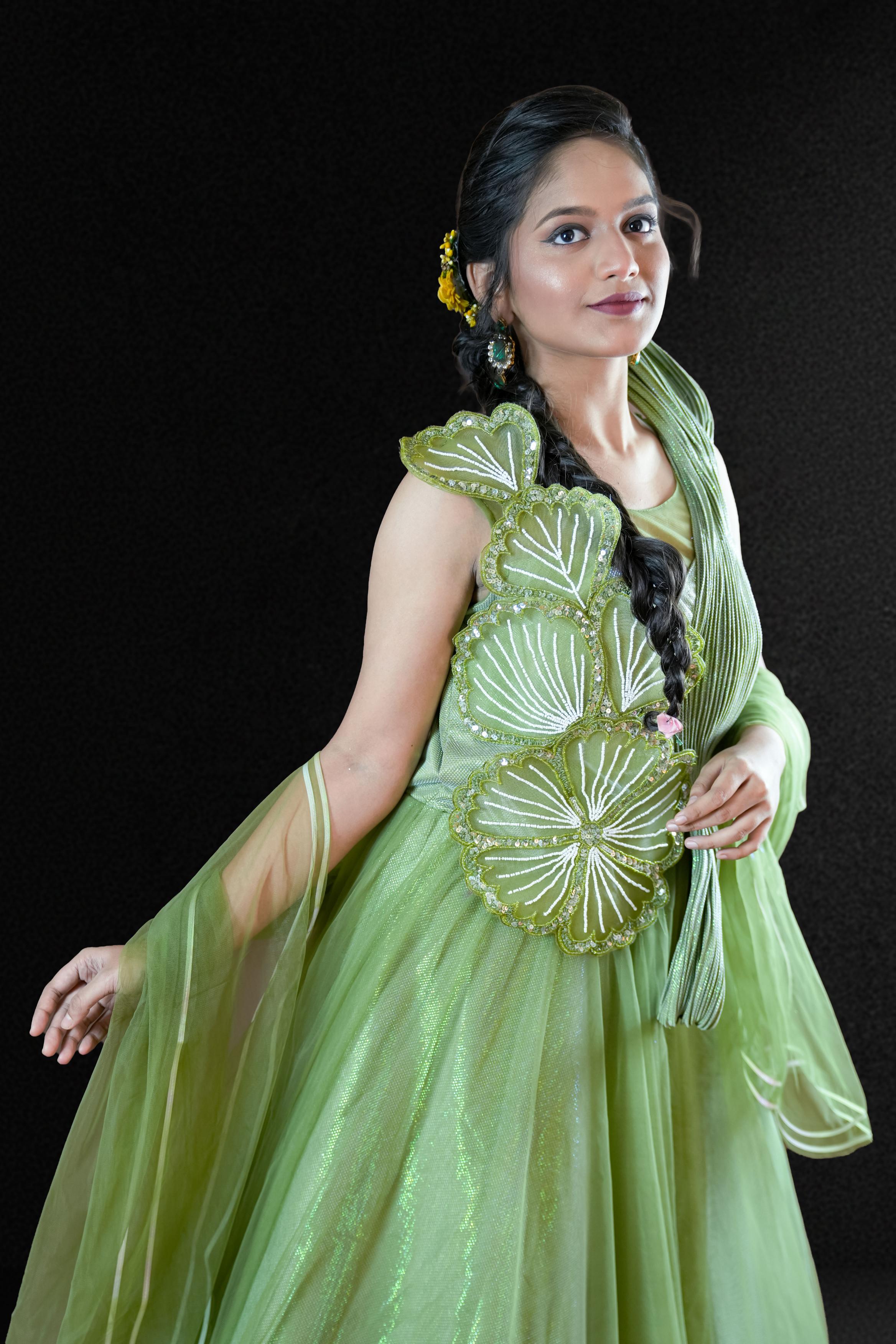 Leafy Glam Shimmery Gown