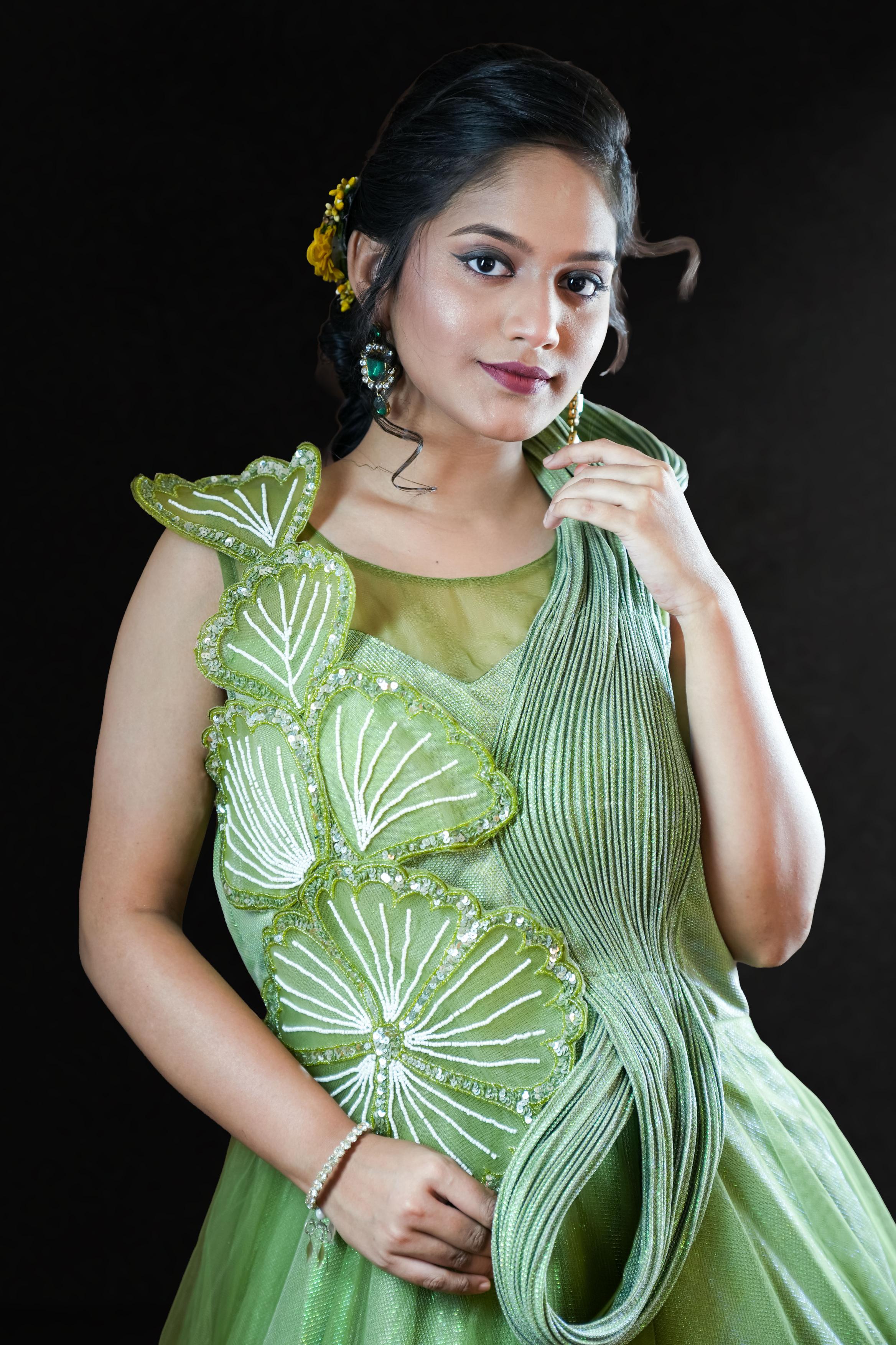 Leafy Glam Shimmery Gown