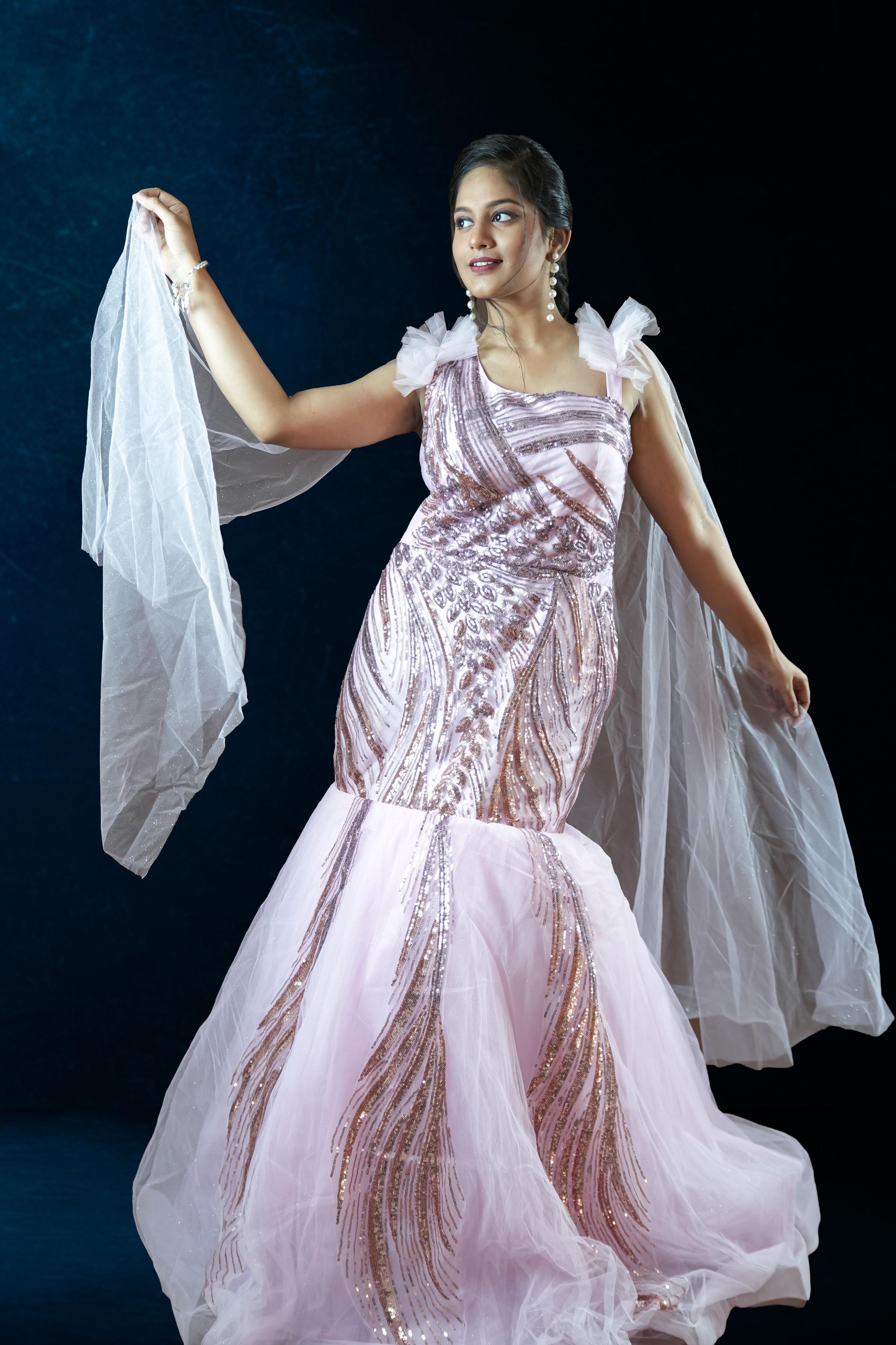 Pink Sequins Mermaid Gown