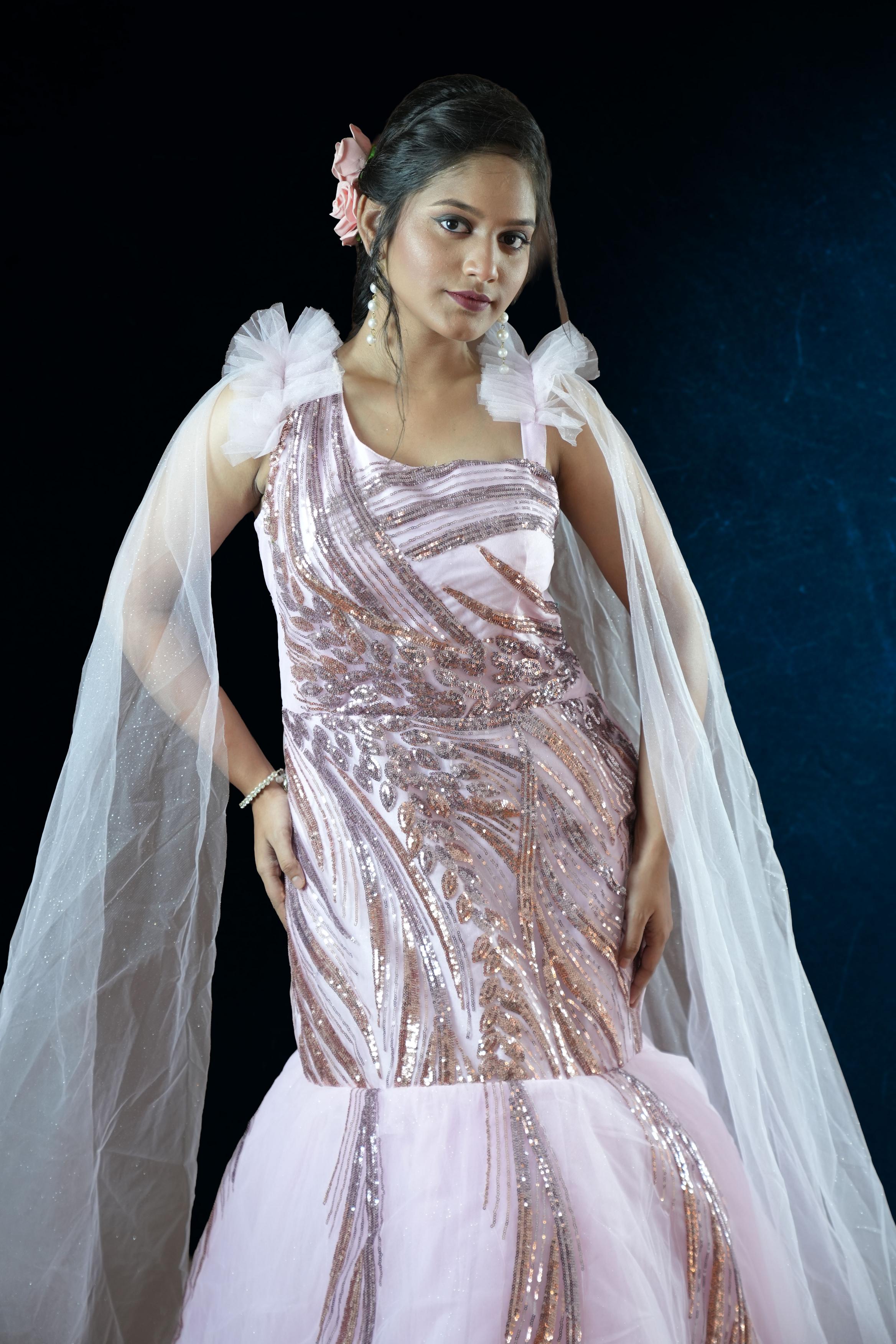 Pink Sequins Mermaid Gown