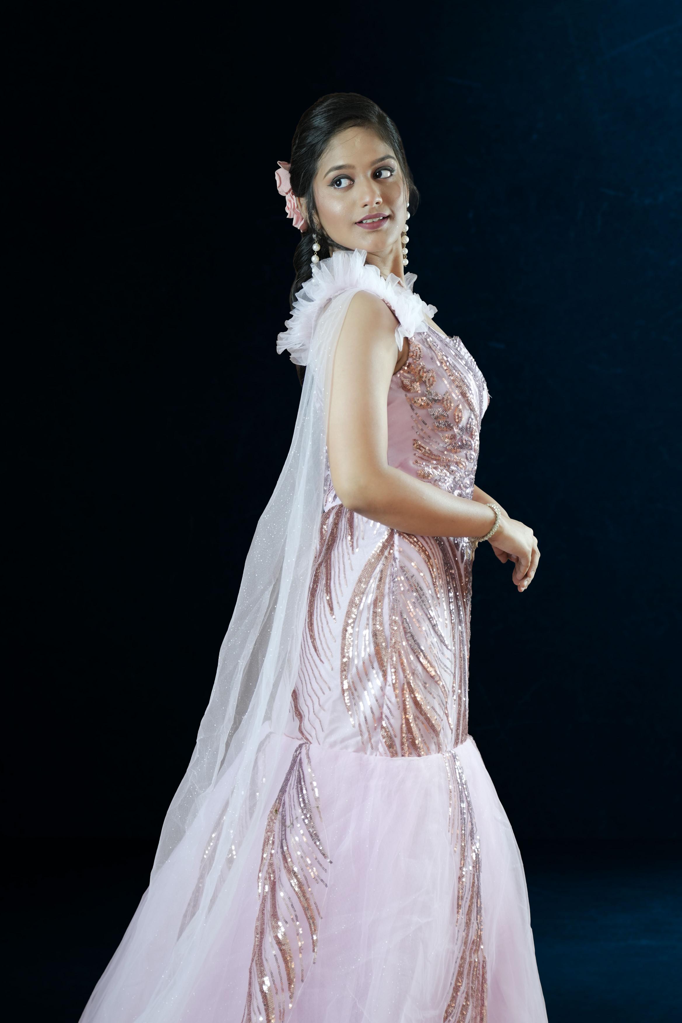 Pink Sequins Mermaid Gown