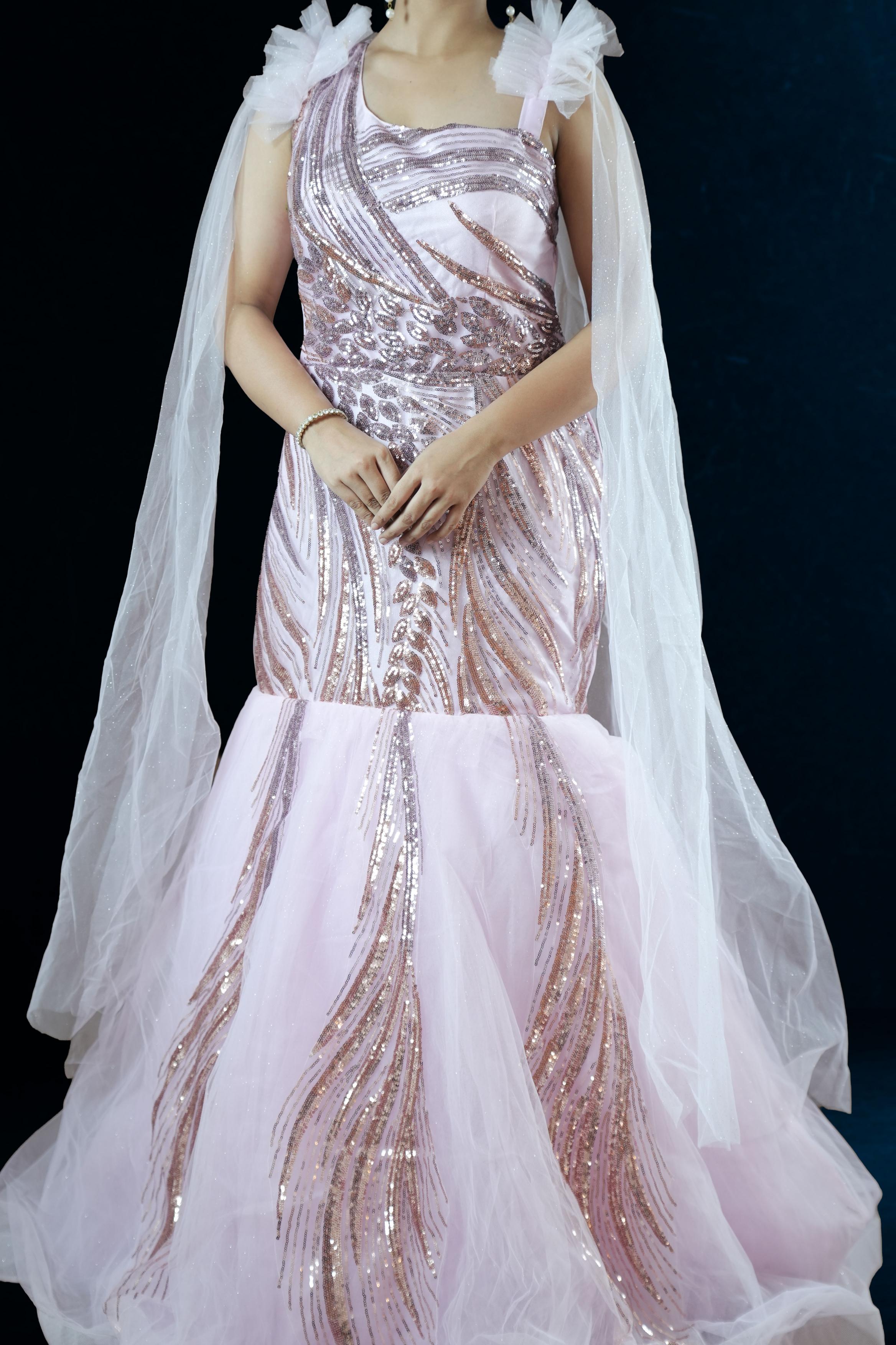Pink Sequins Mermaid Gown
