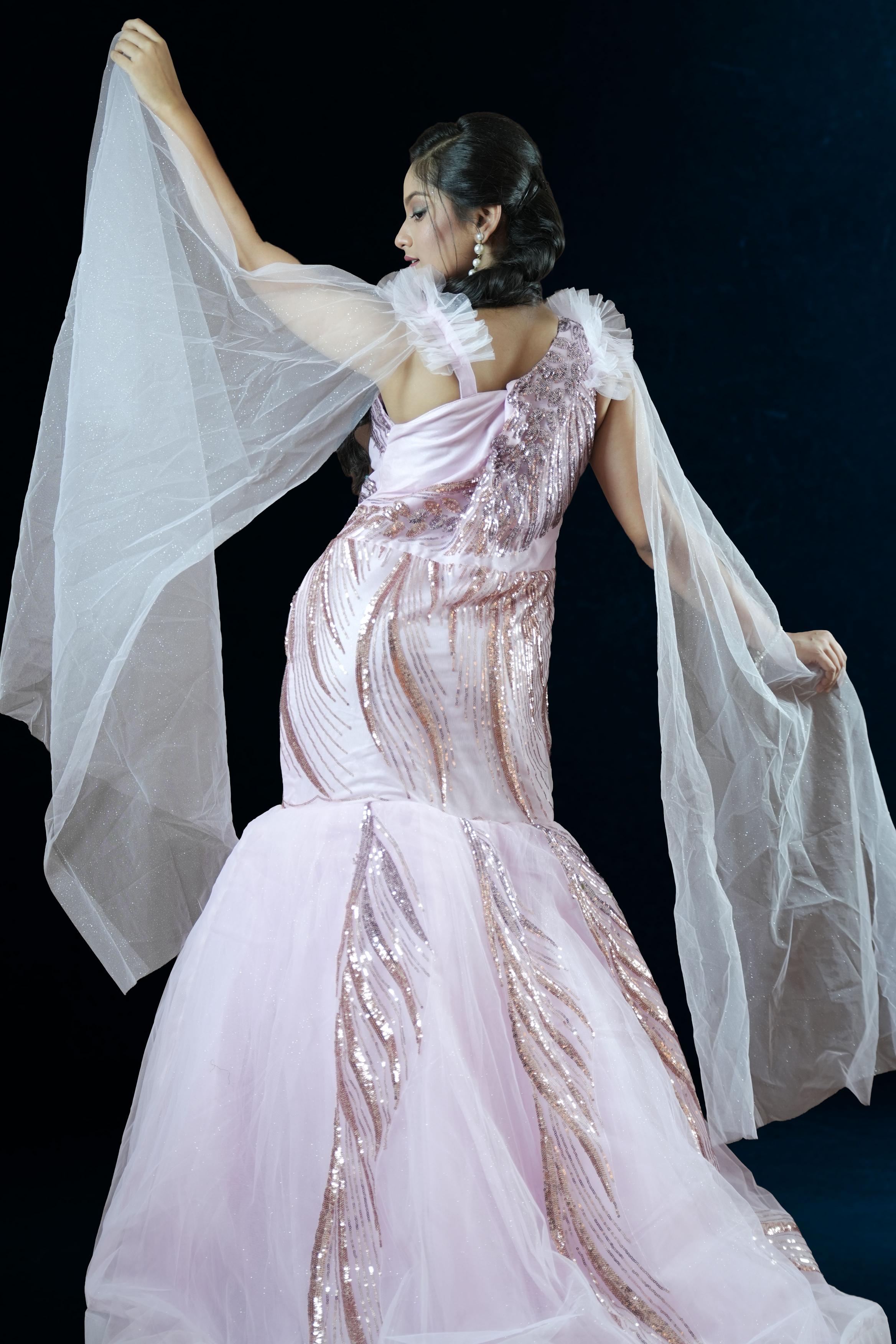 Pink Sequins Mermaid Gown