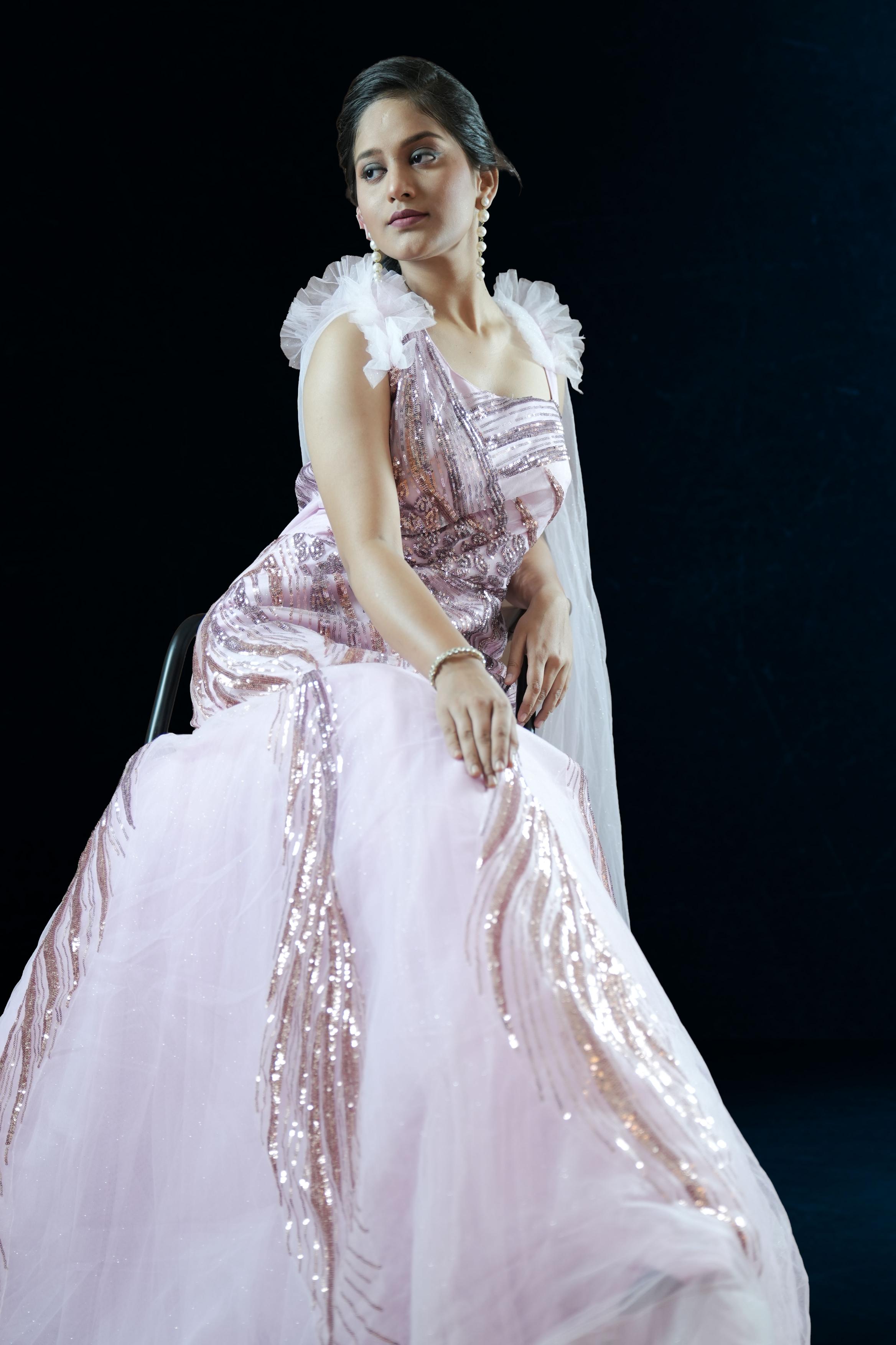 Pink Sequins Mermaid Gown