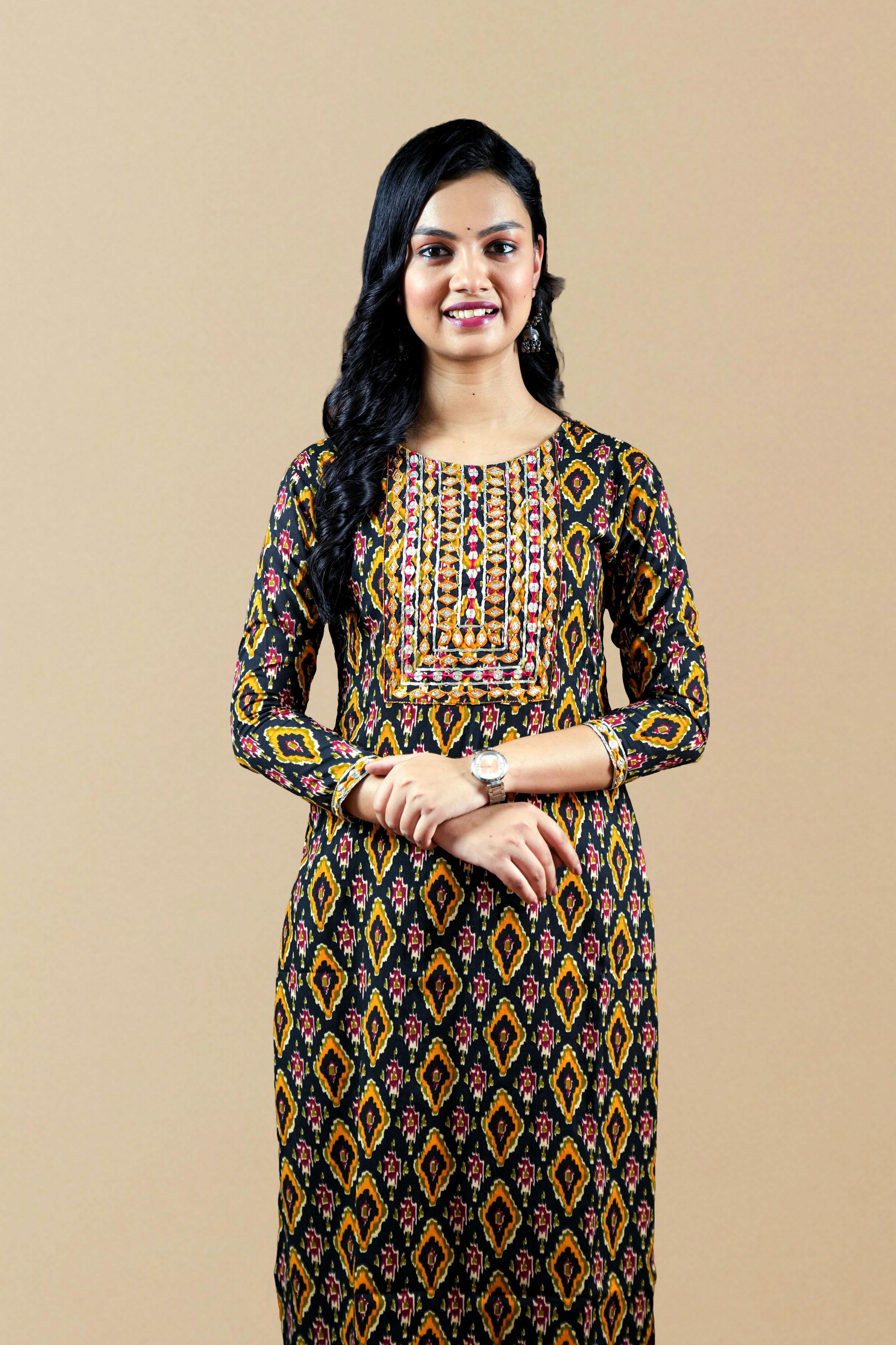 Multicolour  Handloom Suit Set.