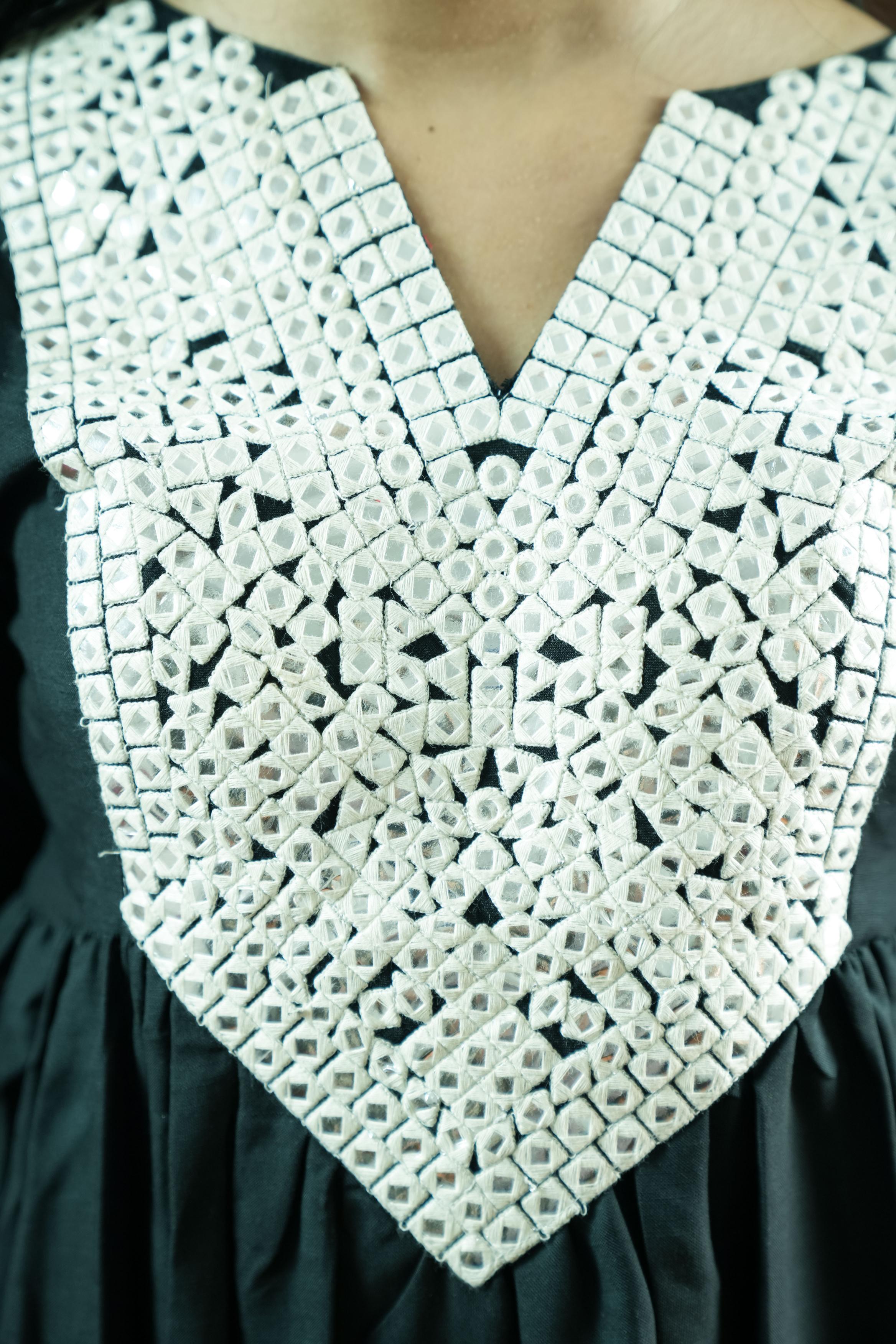 Black & White Embroidered Suit Set