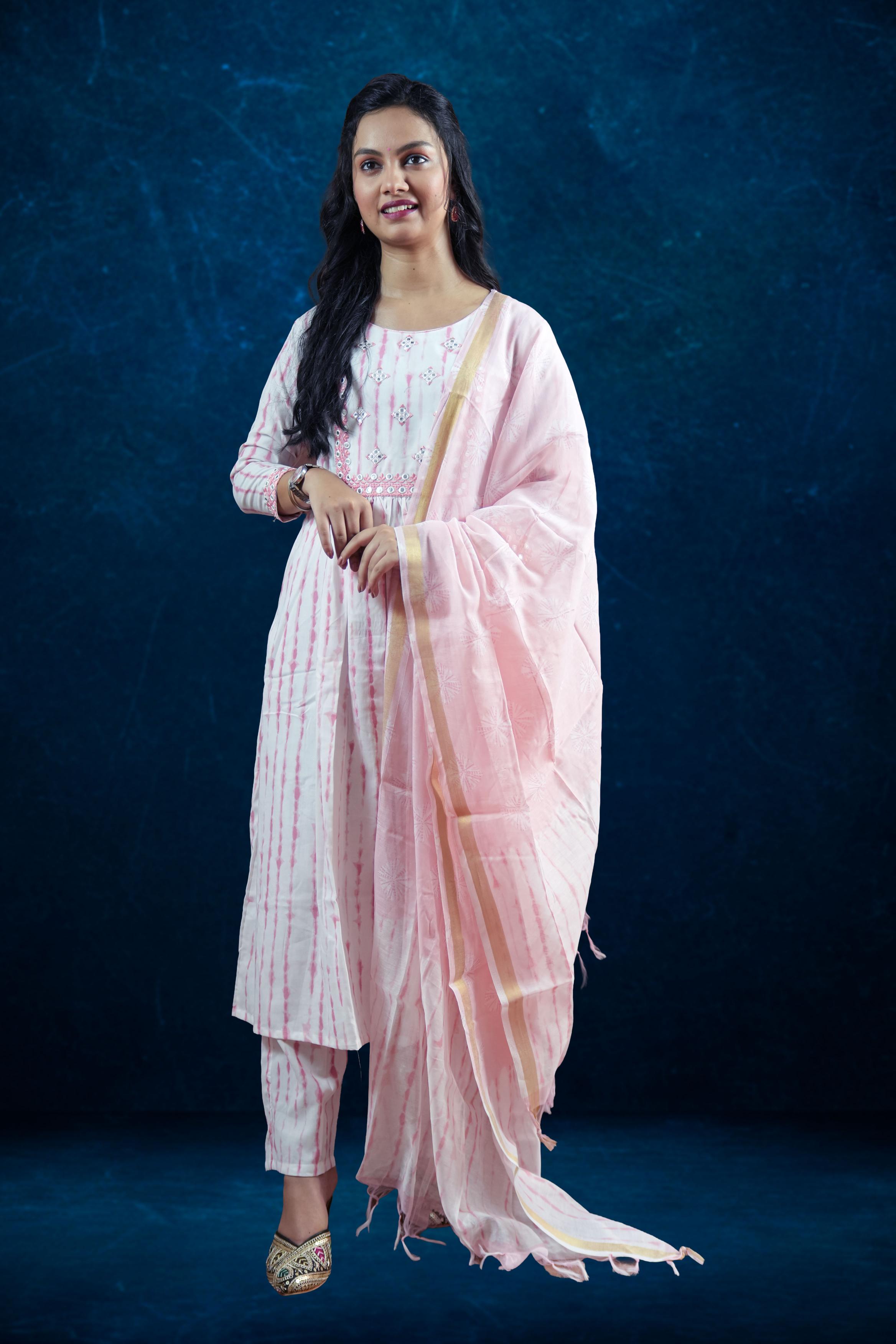 Blush Pink Embroidered Suit Set