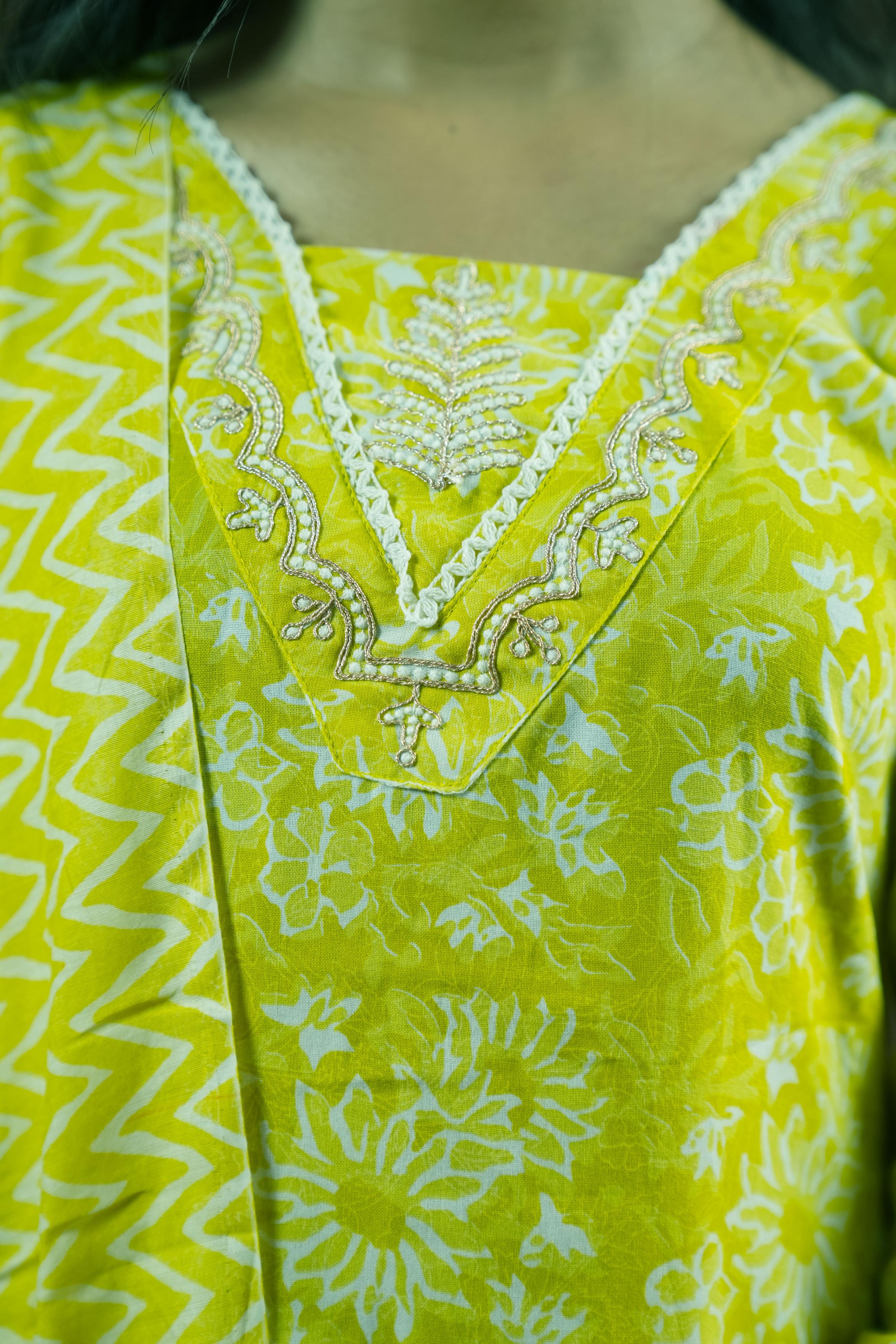 Sunshine Yellow Printed Suit Set