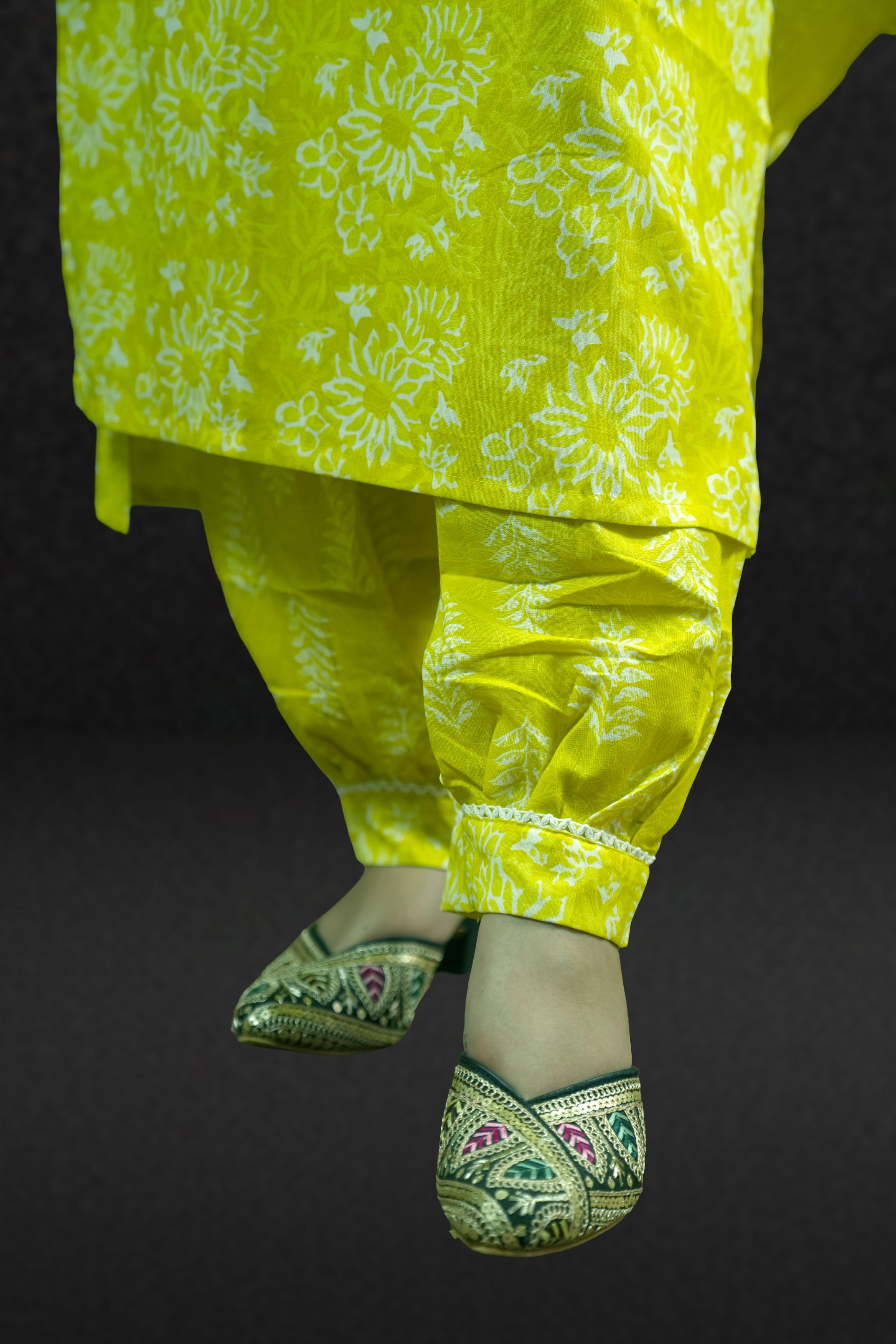 Sunshine Yellow Printed Suit Set