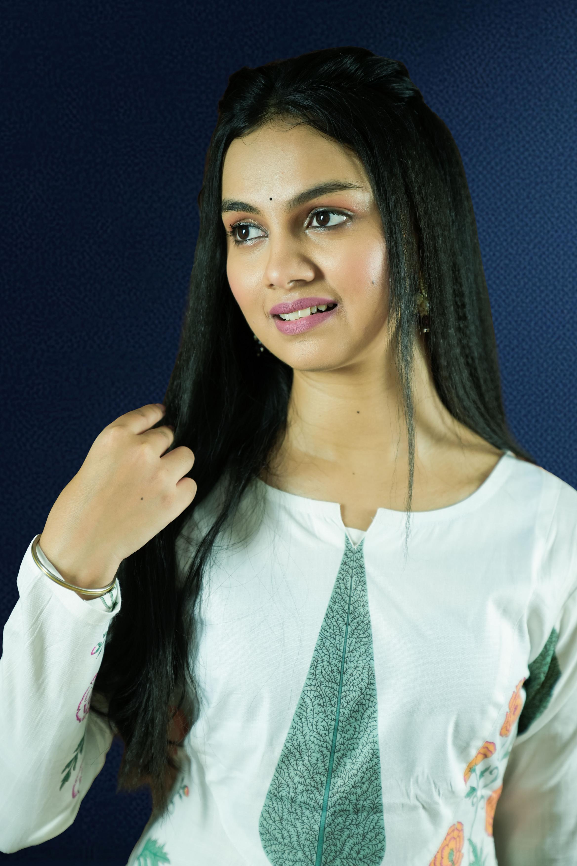 White Printed Cotton Suit Set
