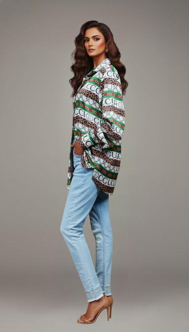 Luxury Logo Print Oversized Shirt