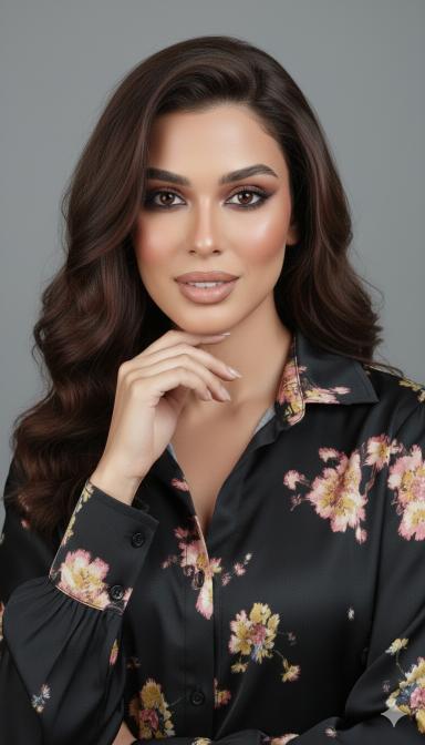Midnight Bloom Satin Shirt