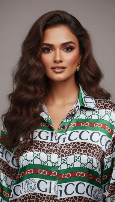 Luxury Logo Print Oversized Shirt