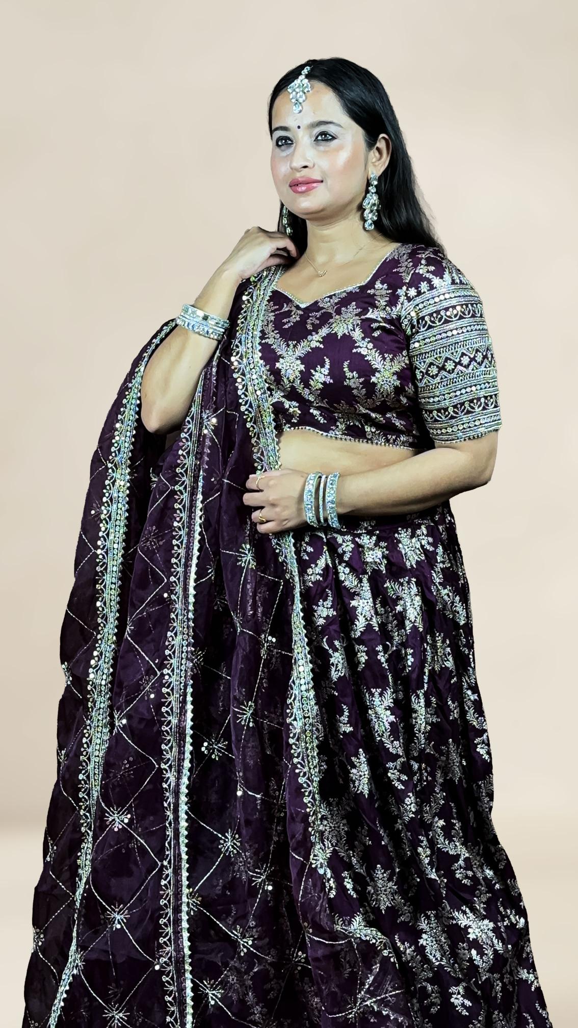 Deep Plum Lehenga Set