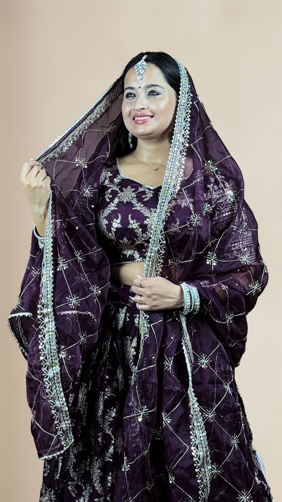 Deep Plum Lehenga Set
