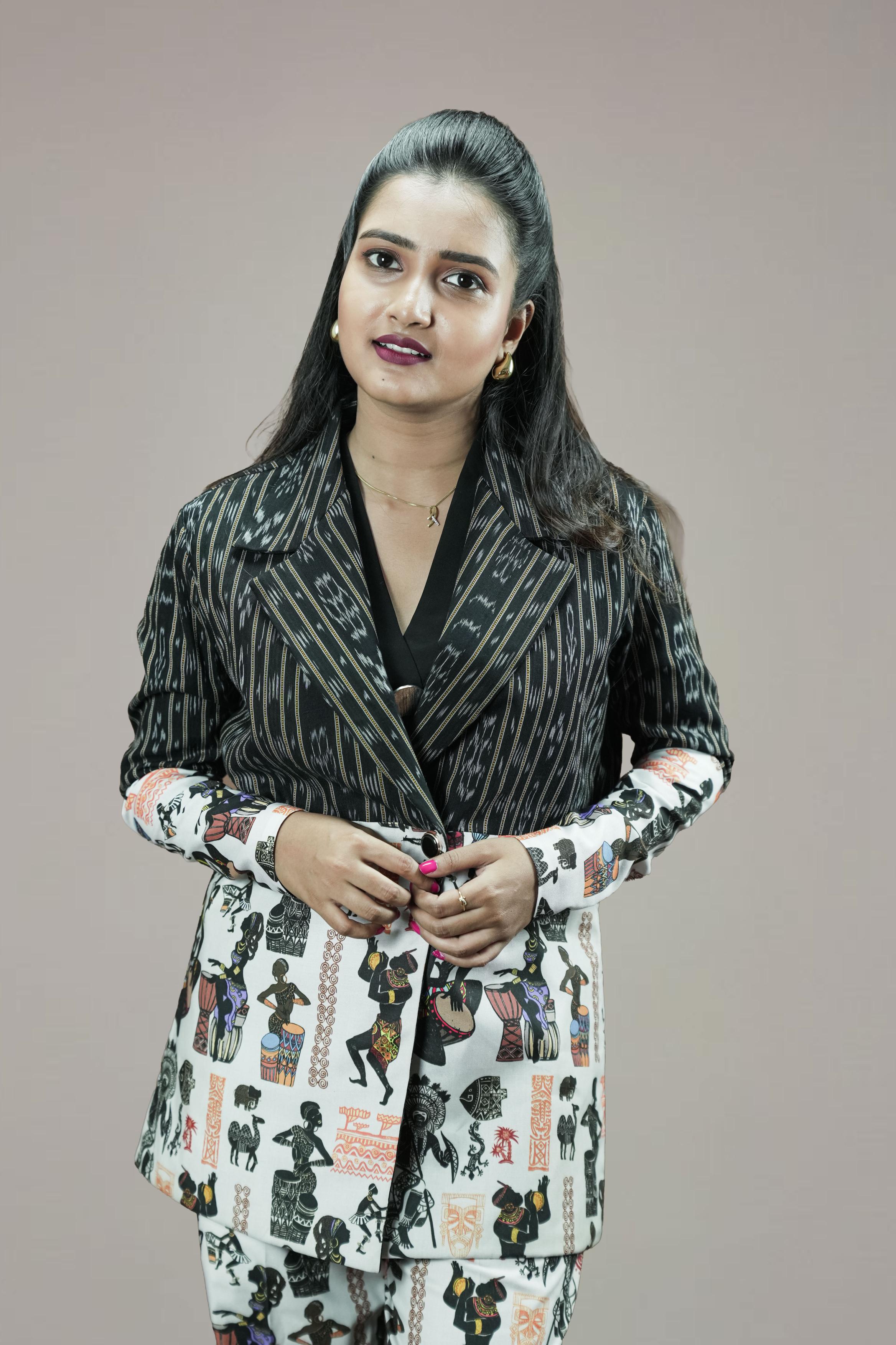Ikkat and Tribal Print Fusion Co-ord set