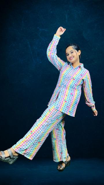 Candy Check Shirt & Pant Co-ord Set