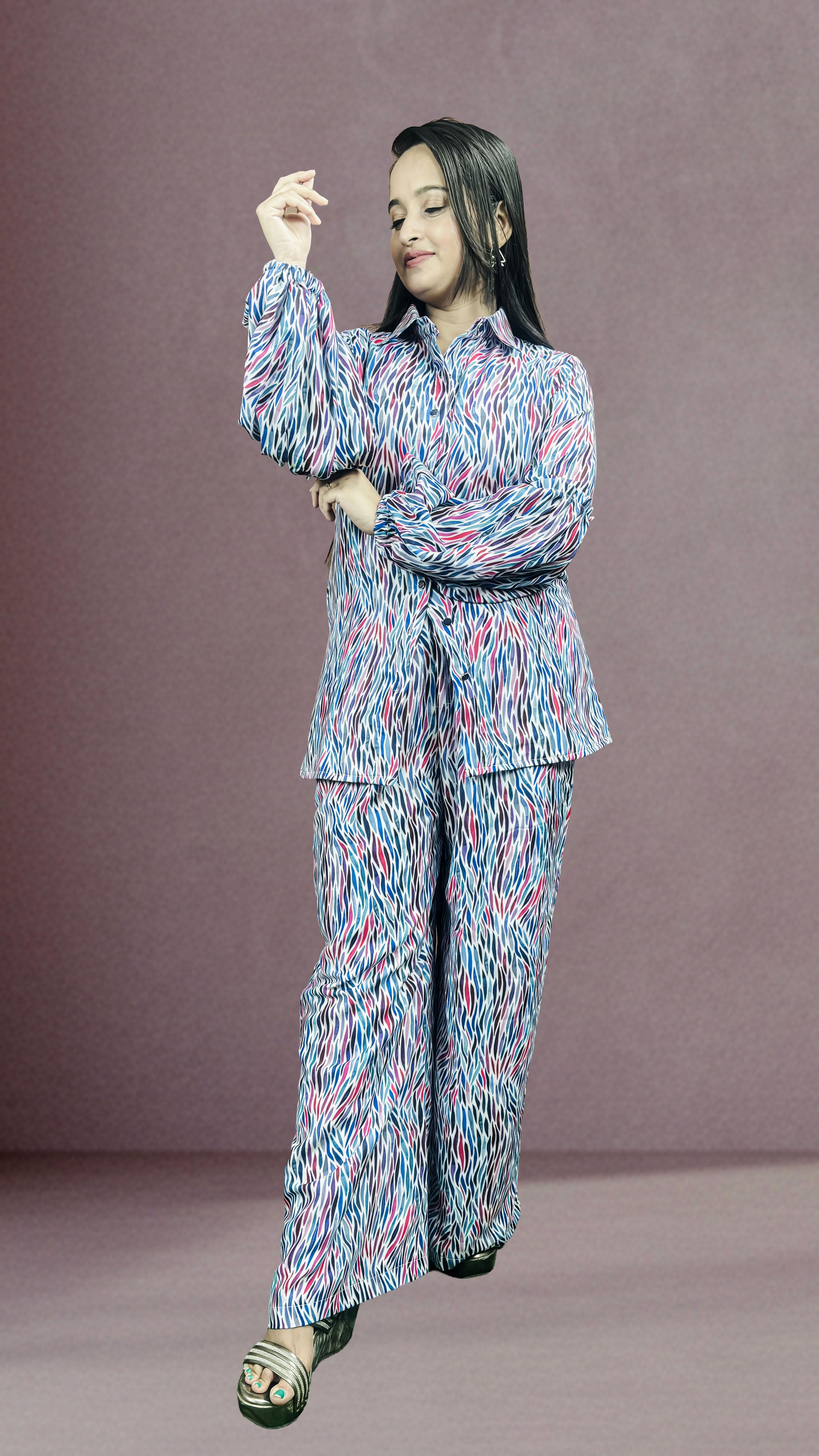 Multi colour Abstract Print Co-ord set