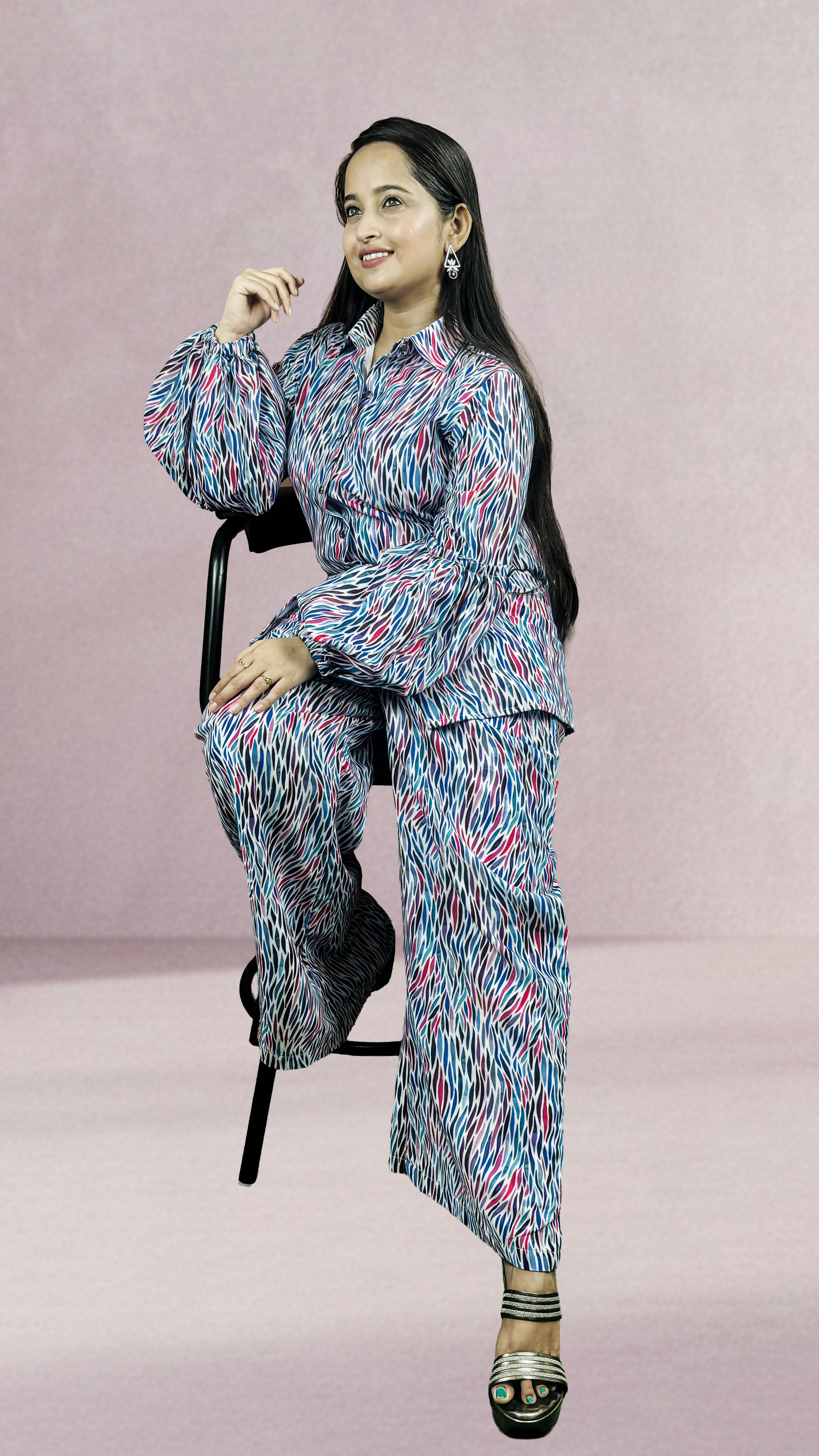 Multi colour Abstract Print Co-ord set