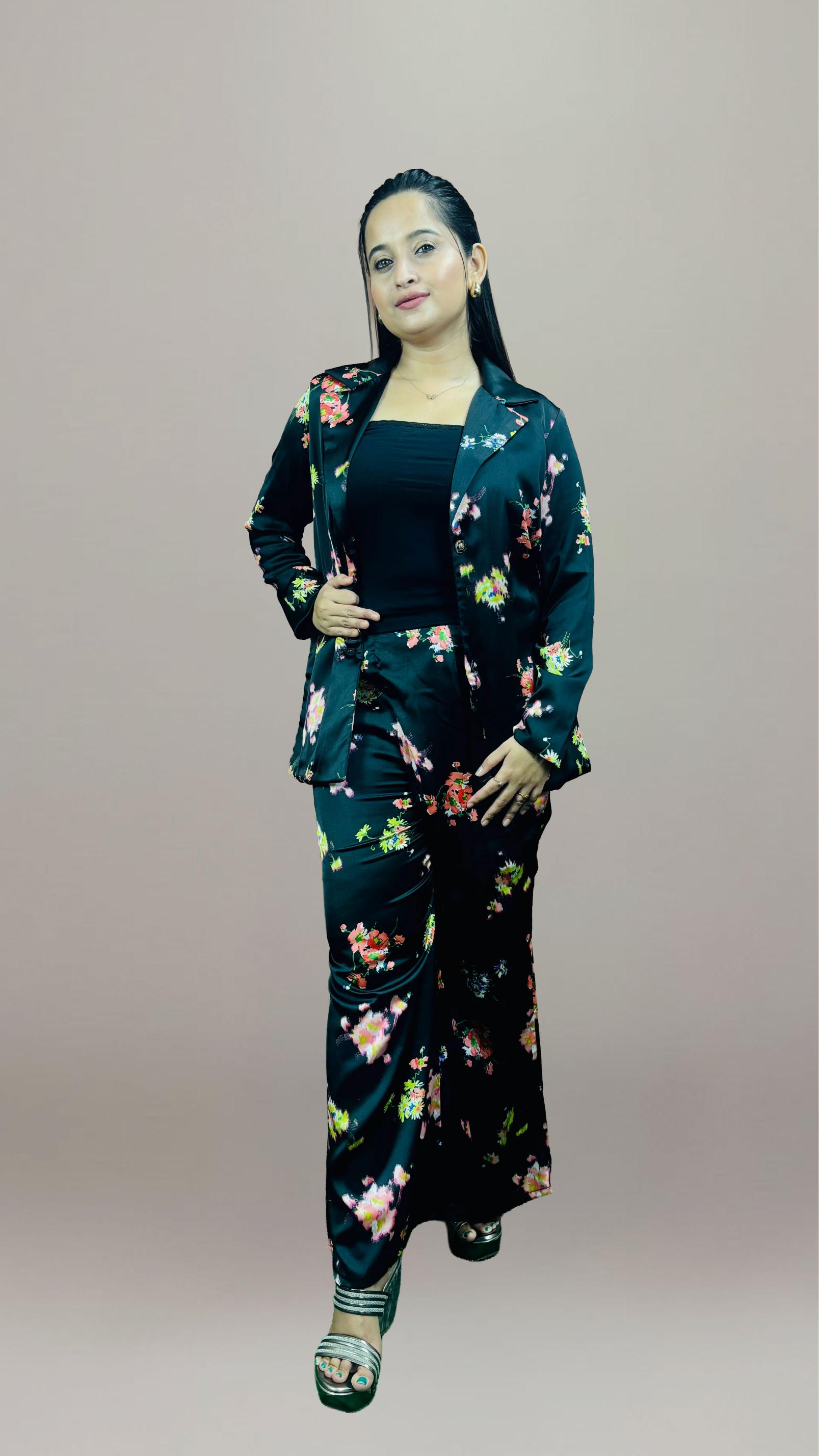 Black Floral Co -ord set