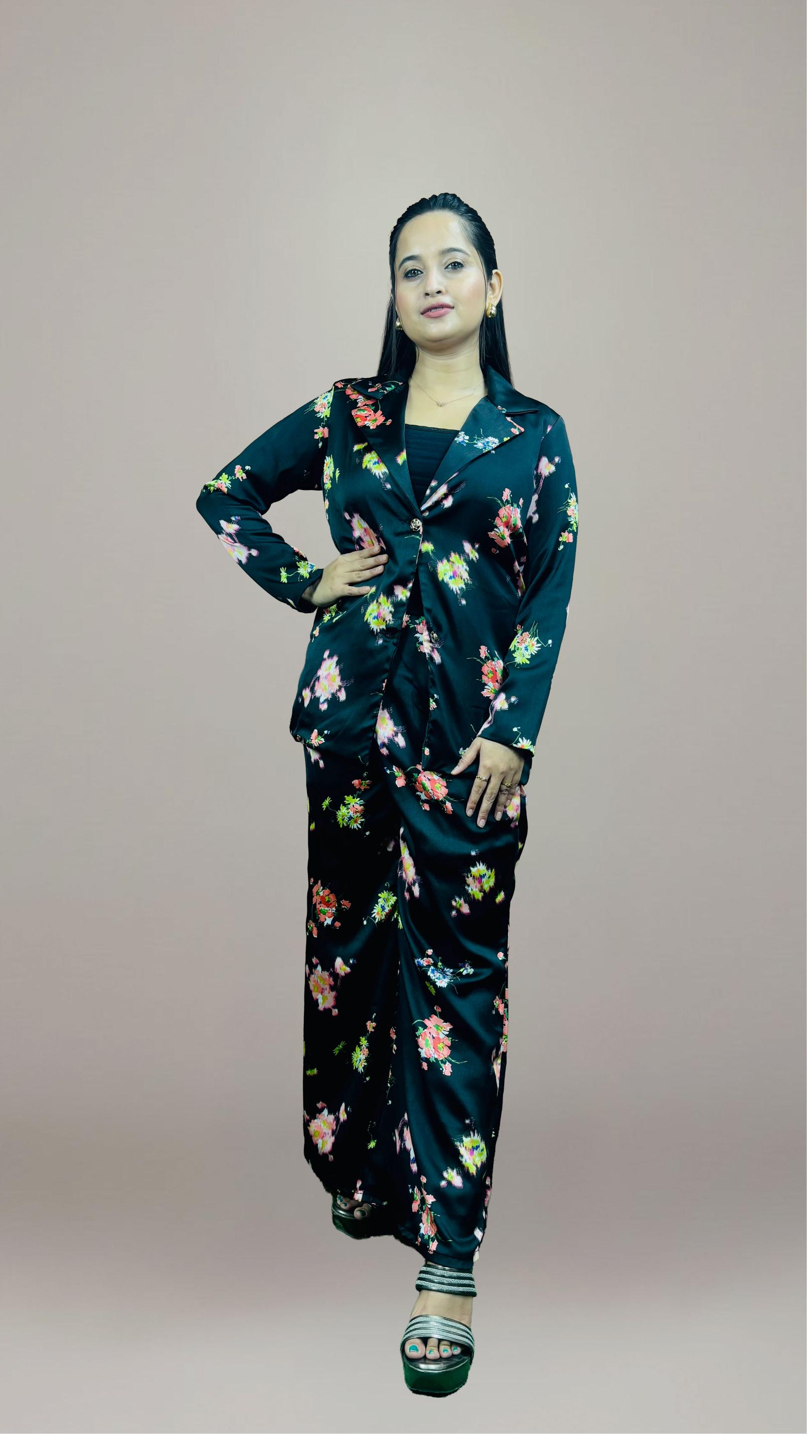 Black Floral Co -ord set
