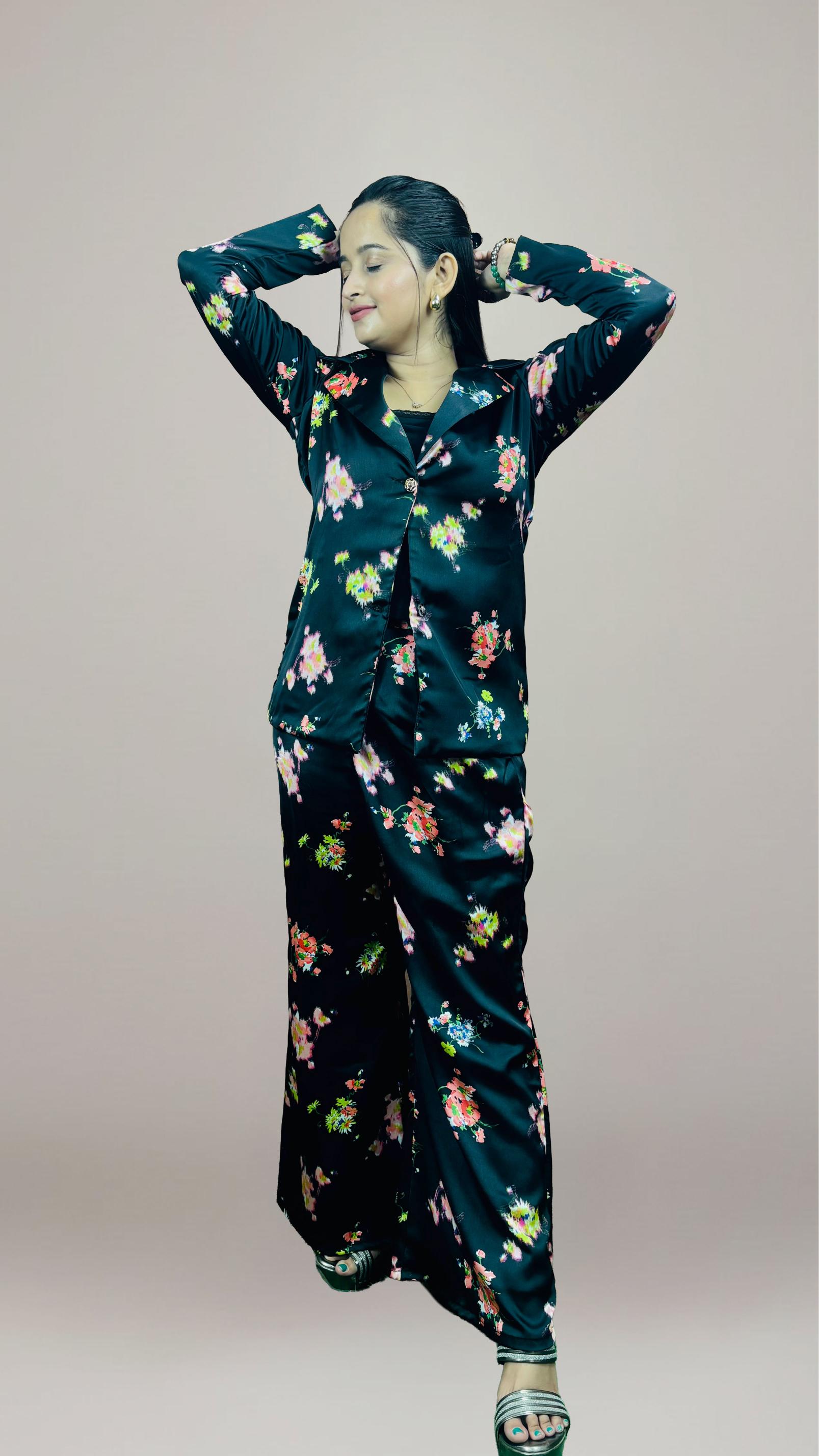 Black Floral Co -ord set