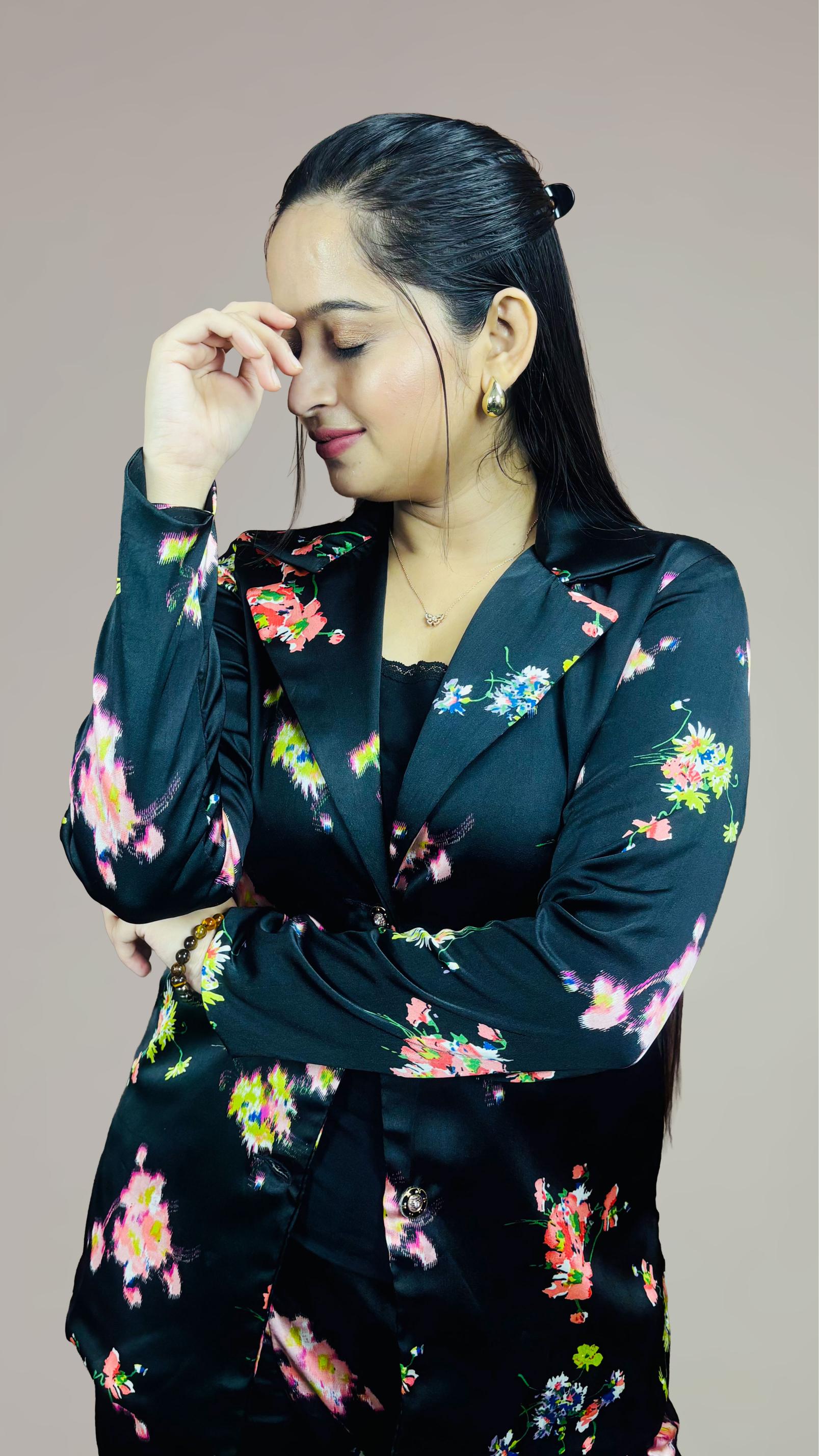 Black Floral Co -ord set