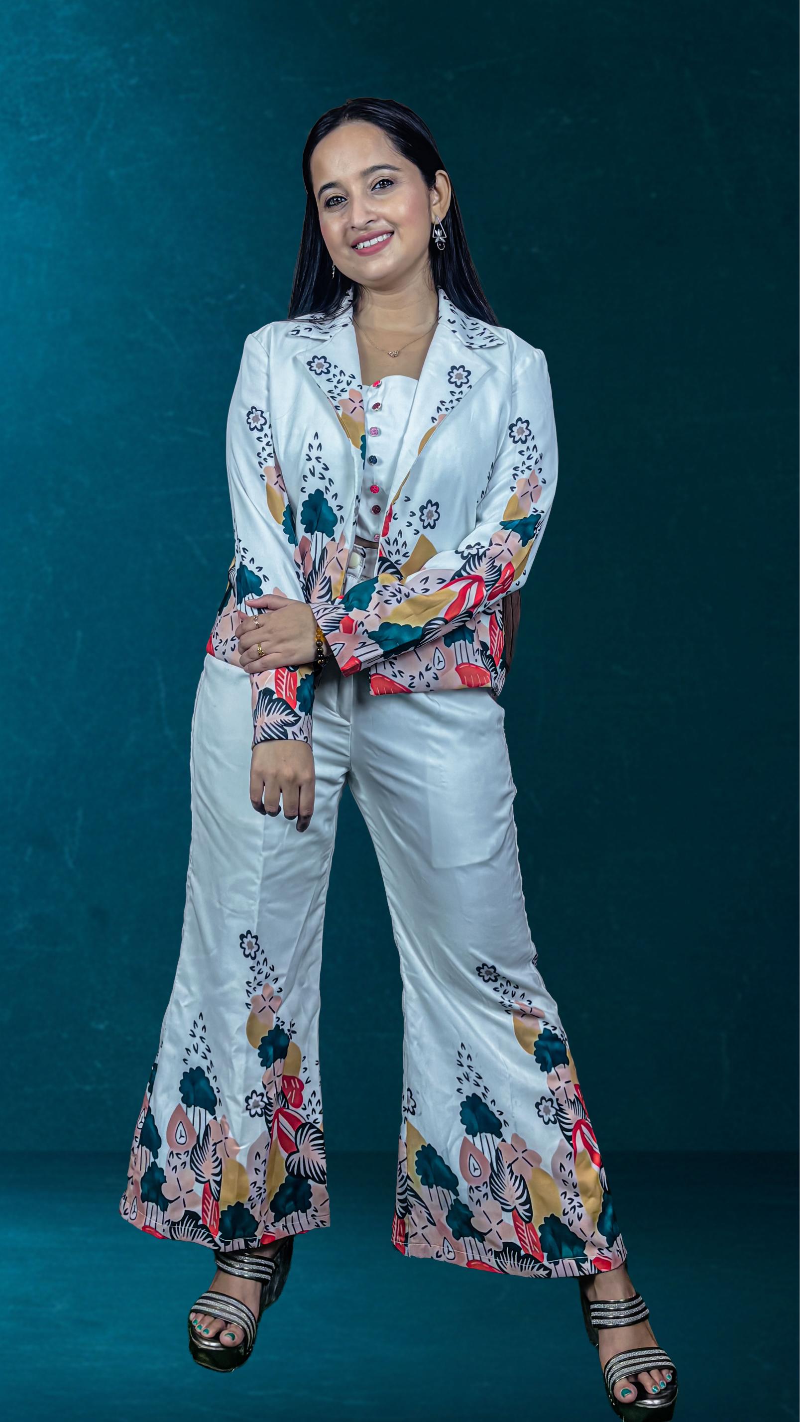 White Printed Co-ord Set