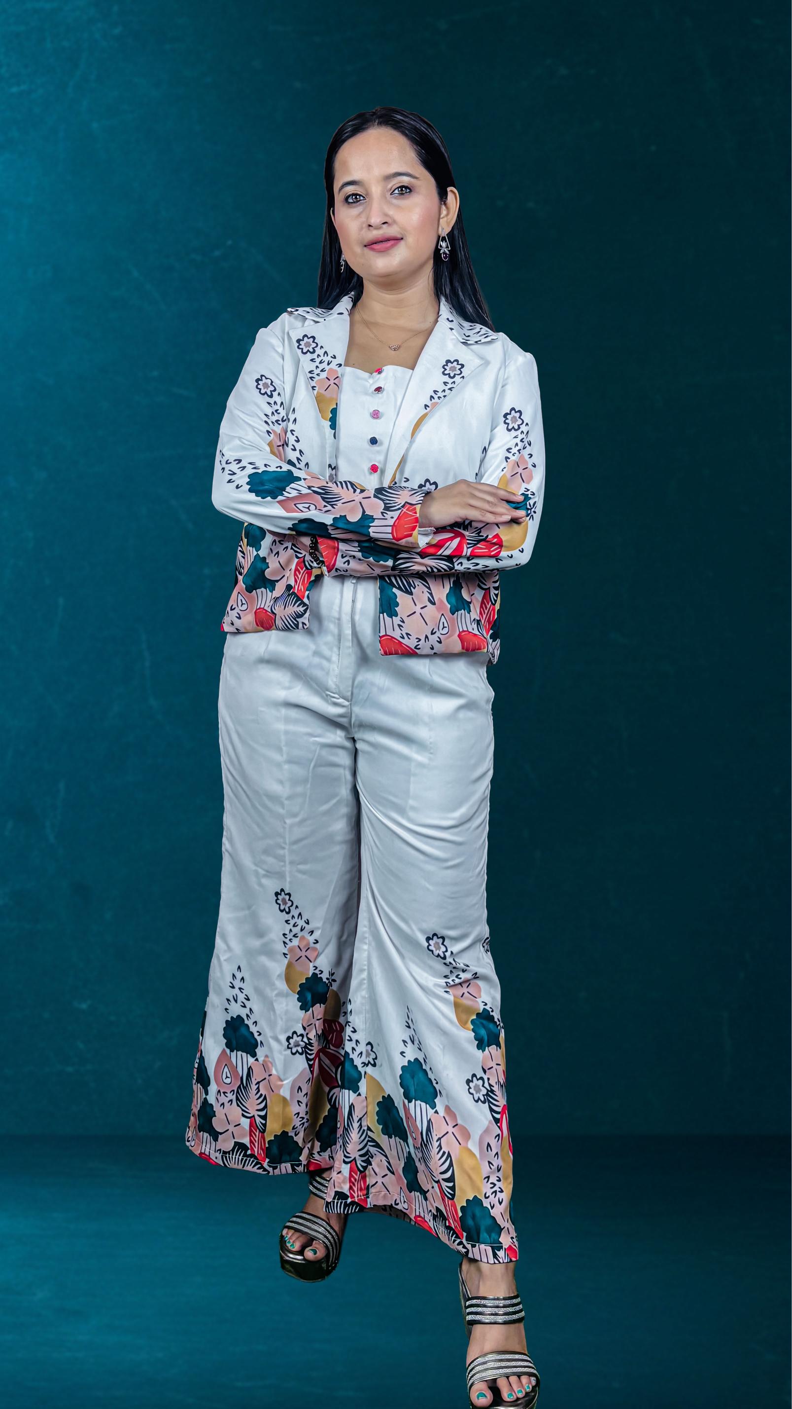White Printed Co-ord Set