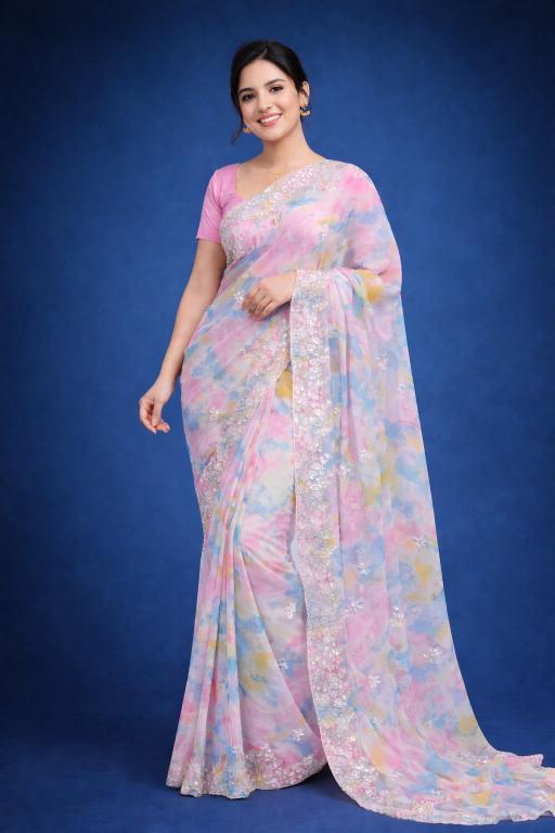 Pastel Whisper Chifforn Saree