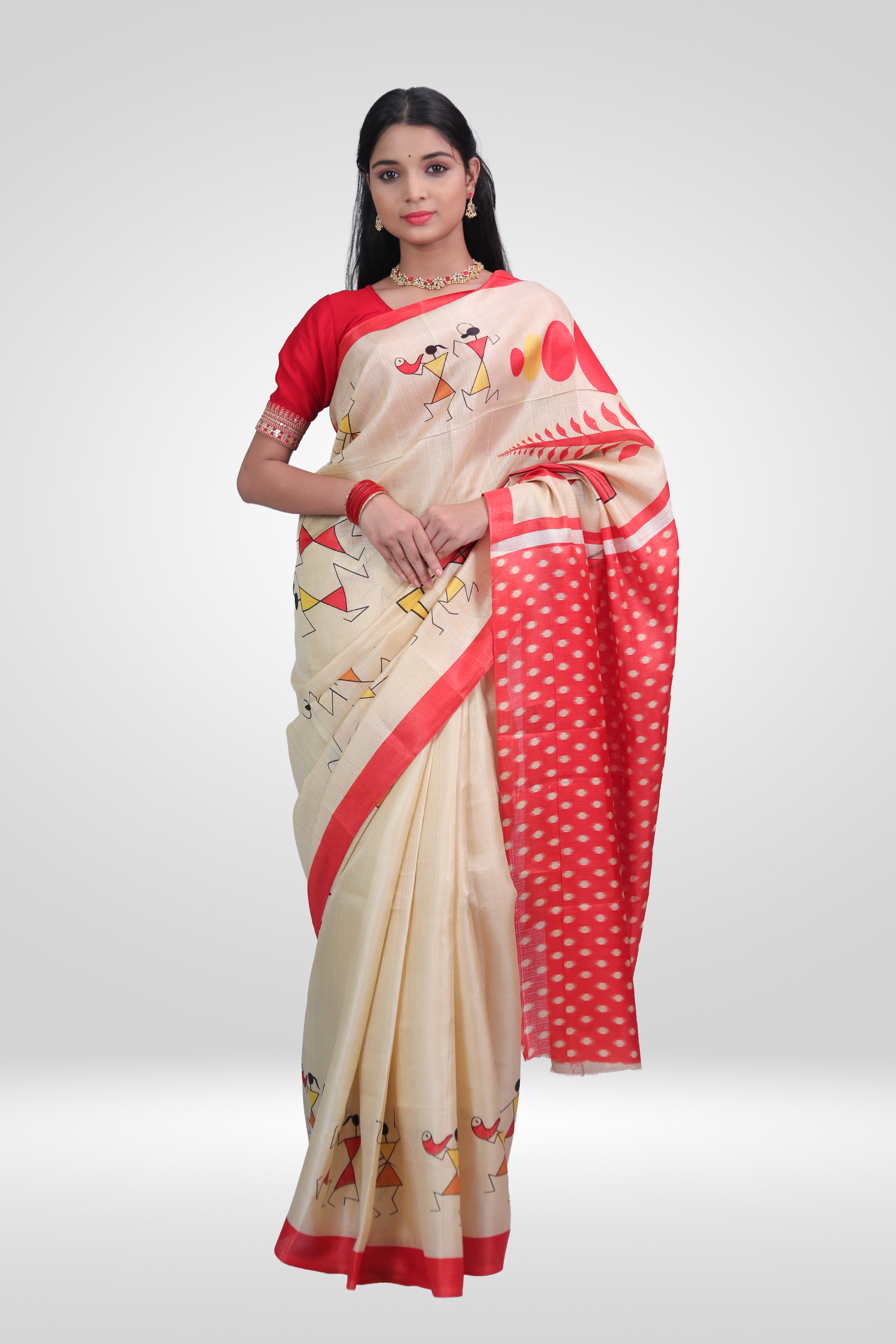 Dhara folk art Saree