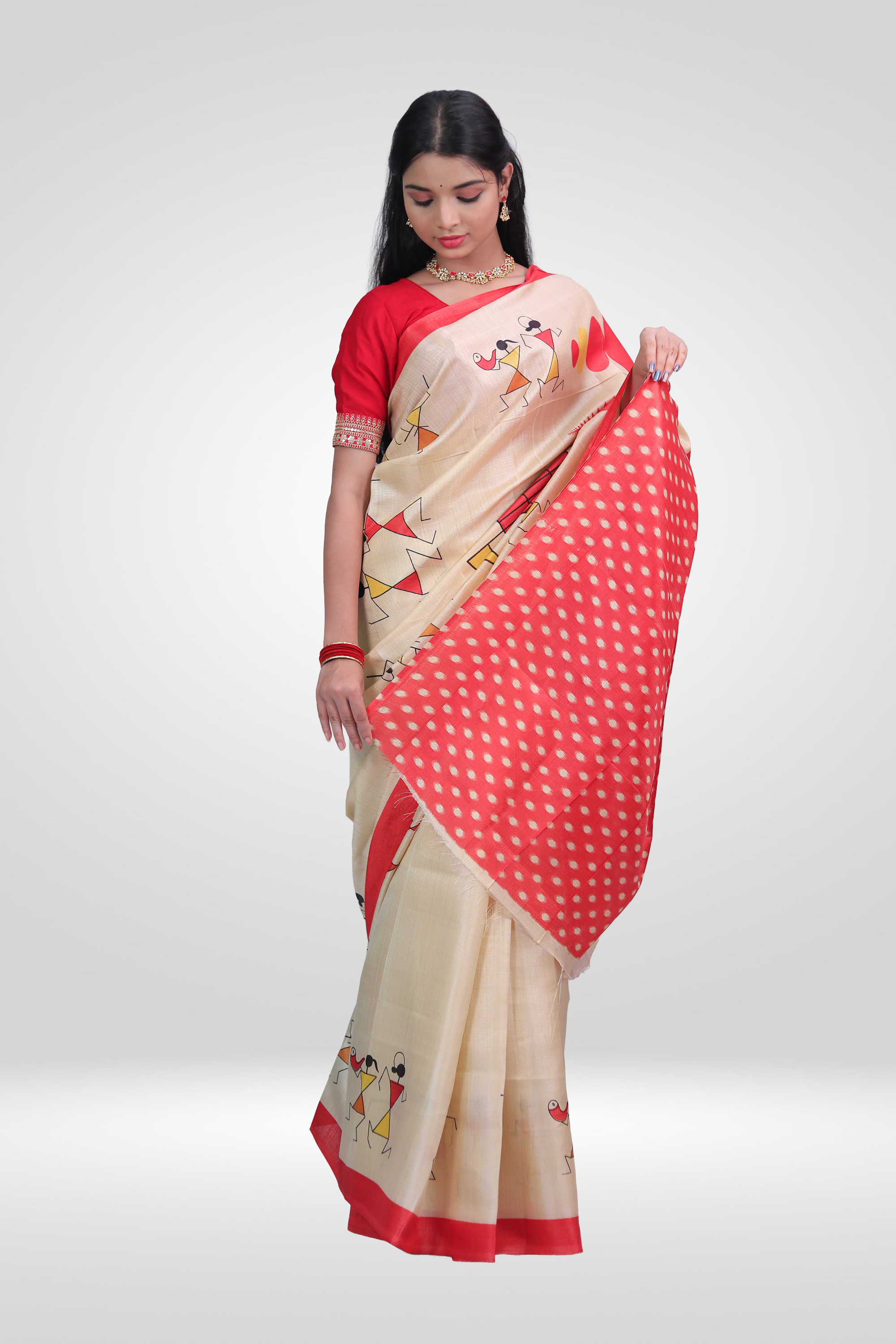 Dhara folk art Saree