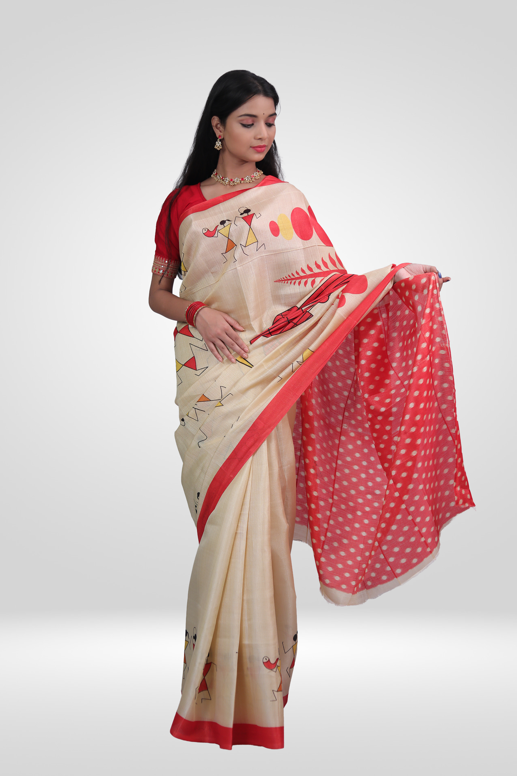 Dhara folk art Saree