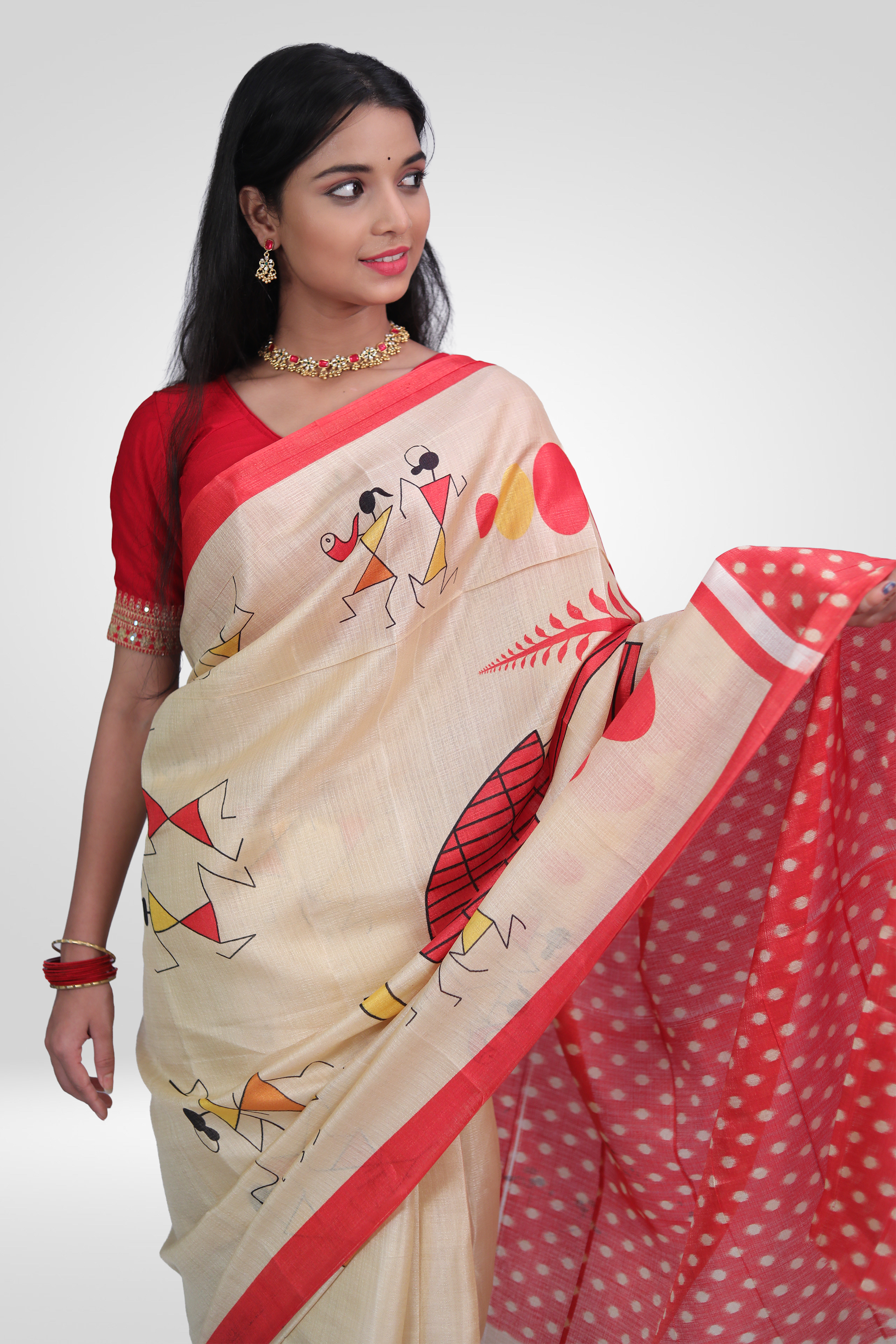 Dhara folk art Saree