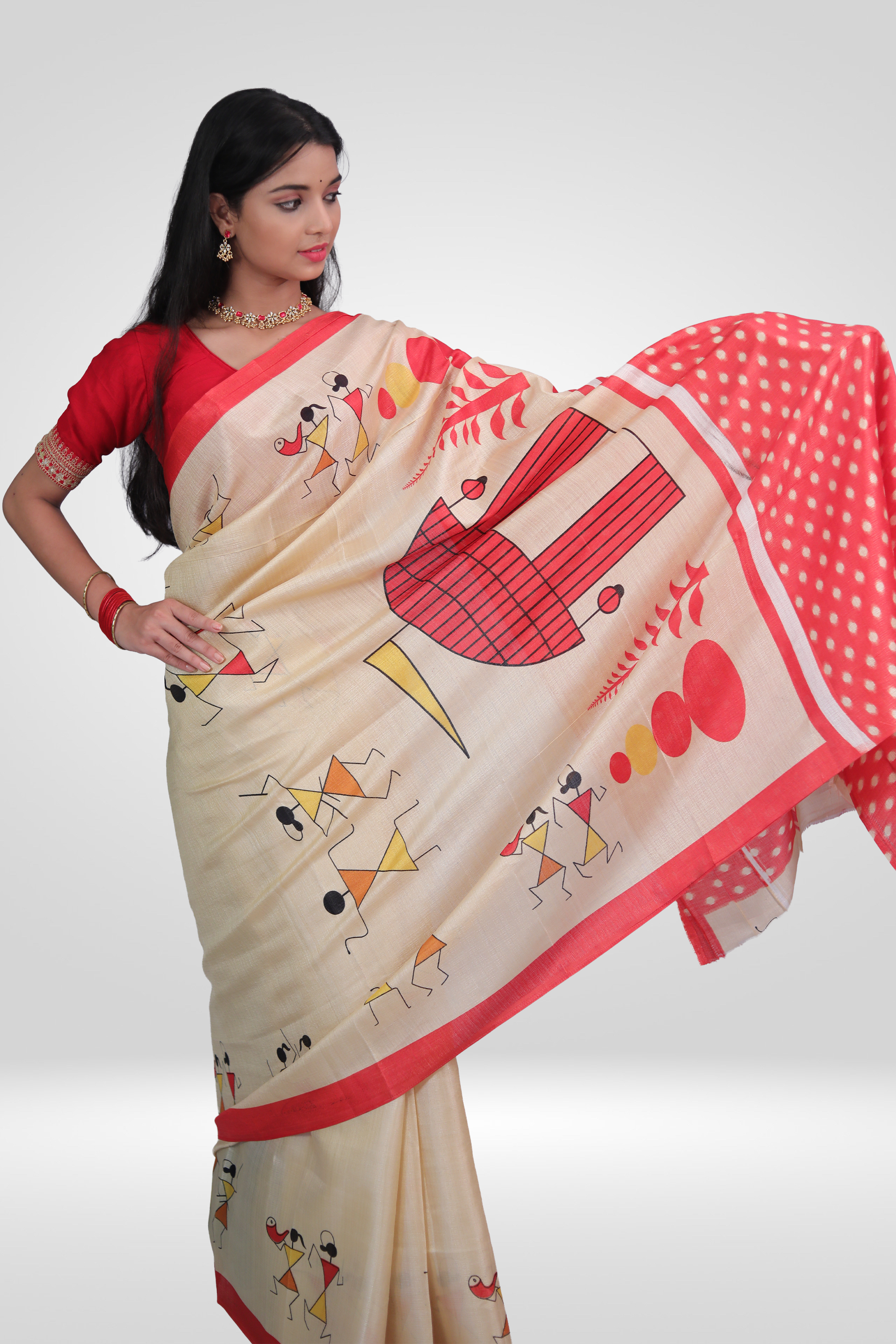 Dhara folk art Saree