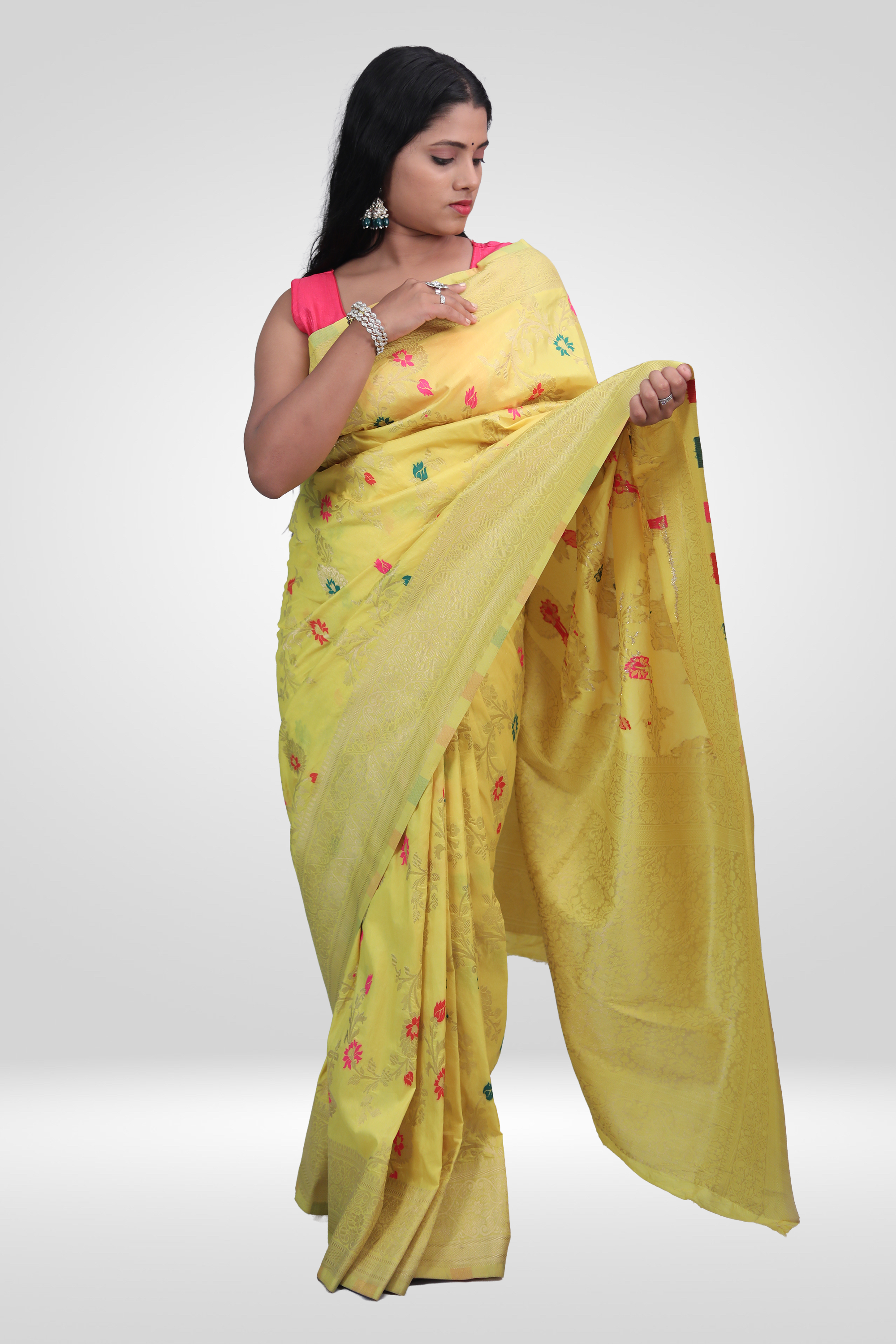 Sunshine Bloom Banarasi Saree