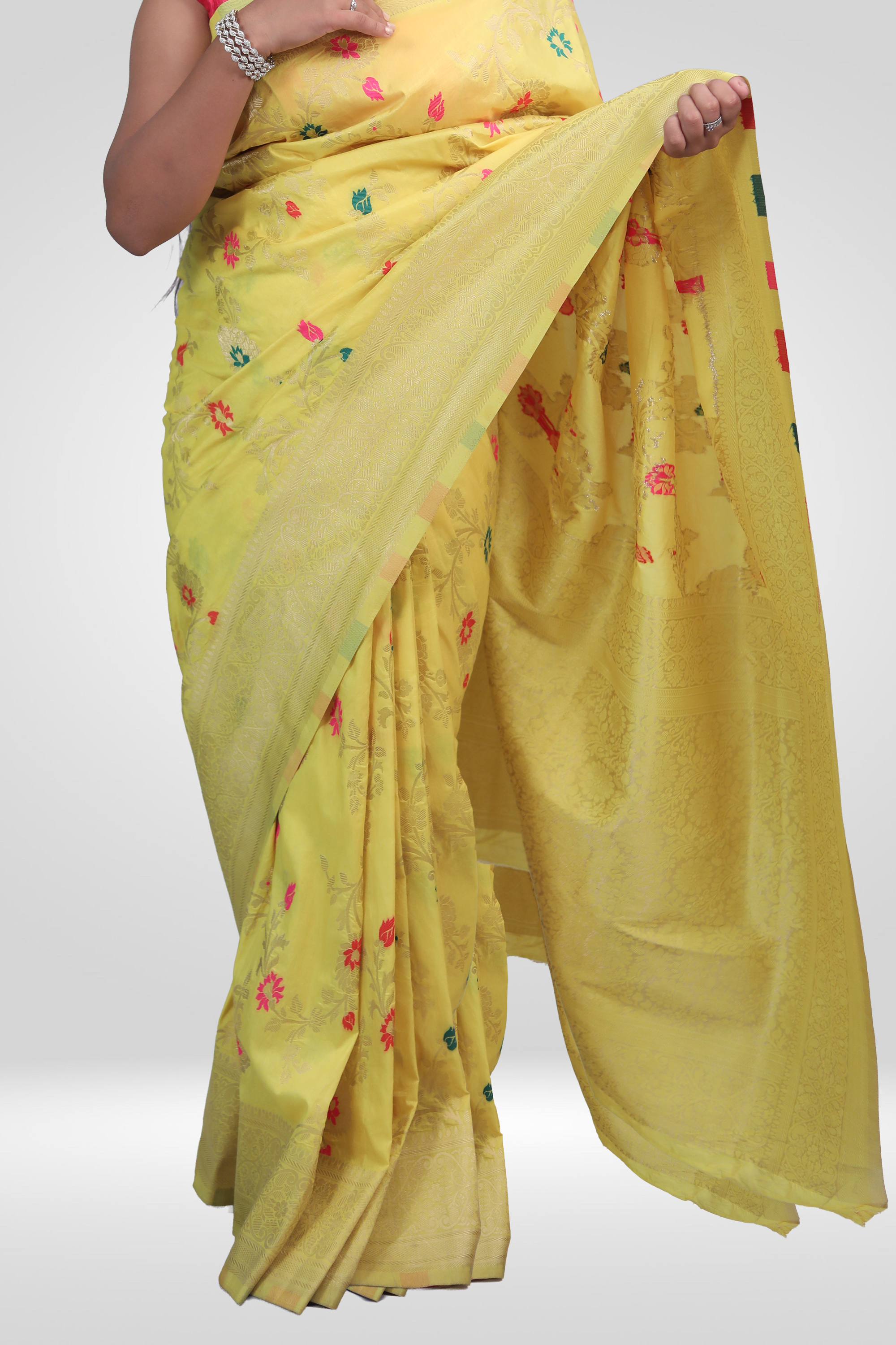 Sunshine Bloom Banarasi Saree