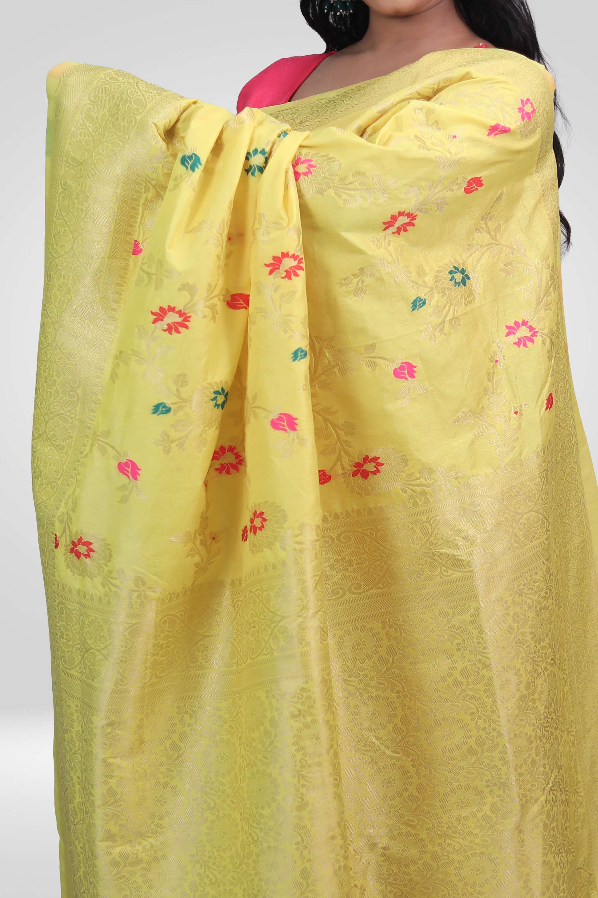 Sunshine Bloom Banarasi Saree
